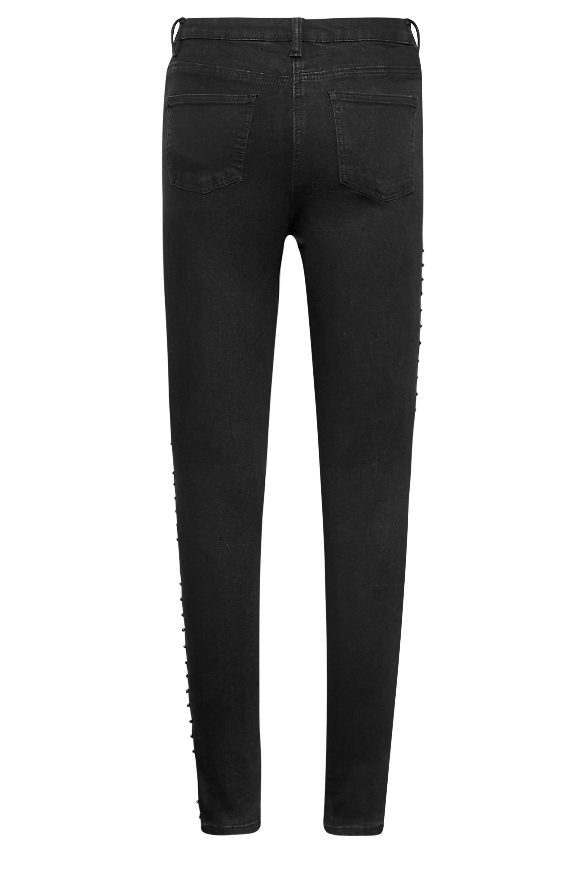 LTS Tall Women's Black Studded AVA Skinny Jeans | Long Tall Sally 3