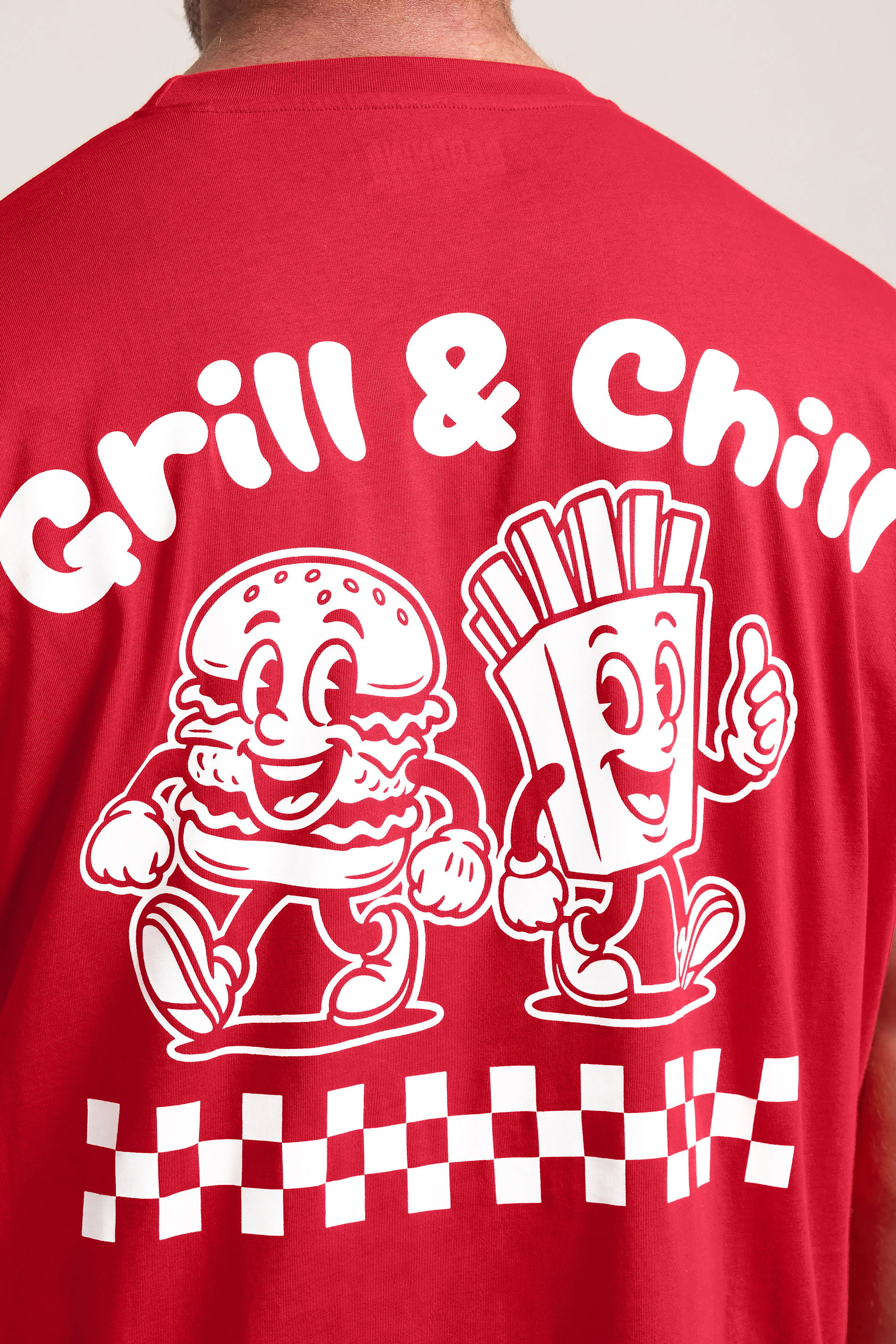 BadRhino Big & Tall Red Extra Long 'Grill & Chill' T-Shirt | BadRhino 4