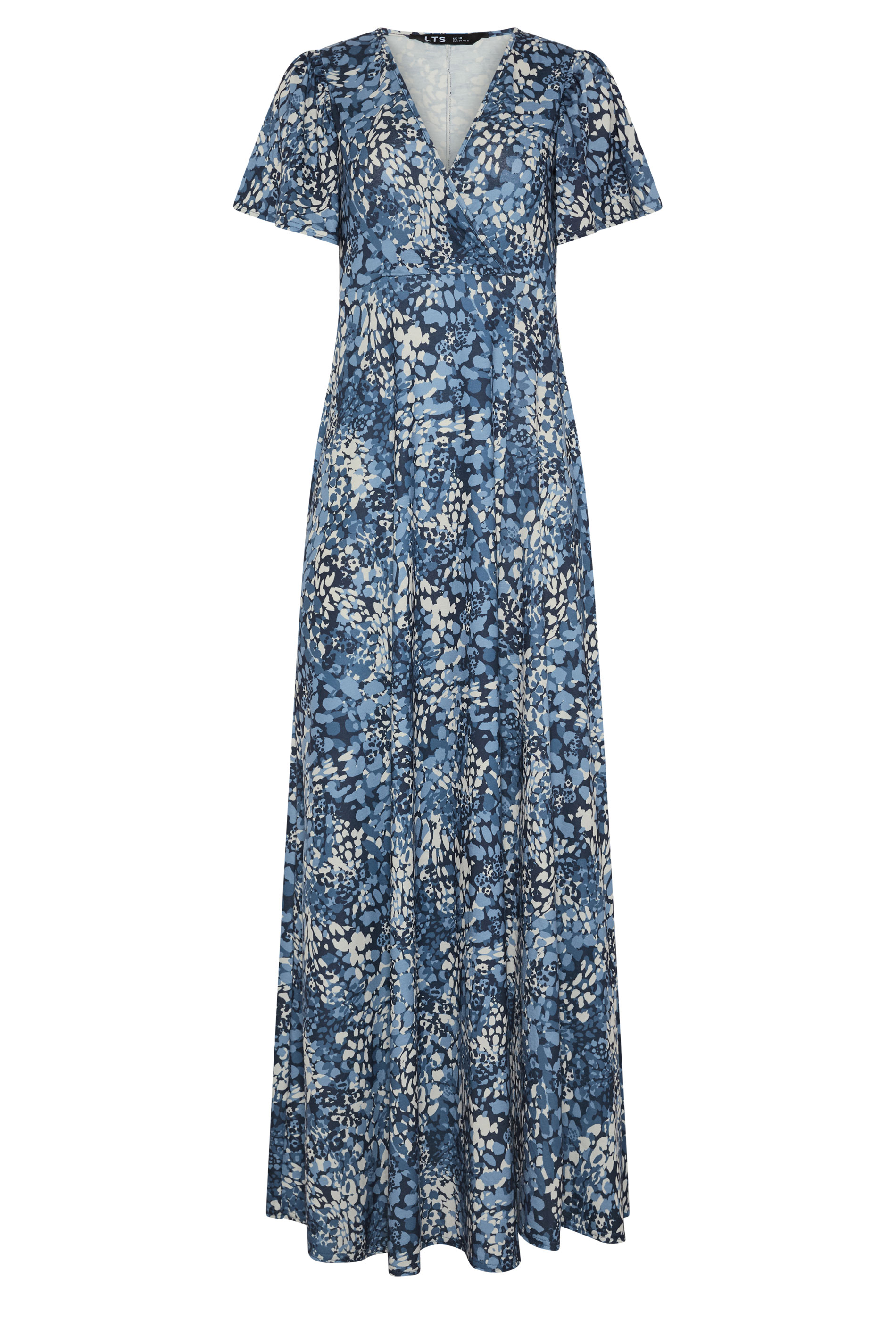LTS Tall Women's Dark Blue Abstract Wrap Maxi Dress | Long Tall Sally 5