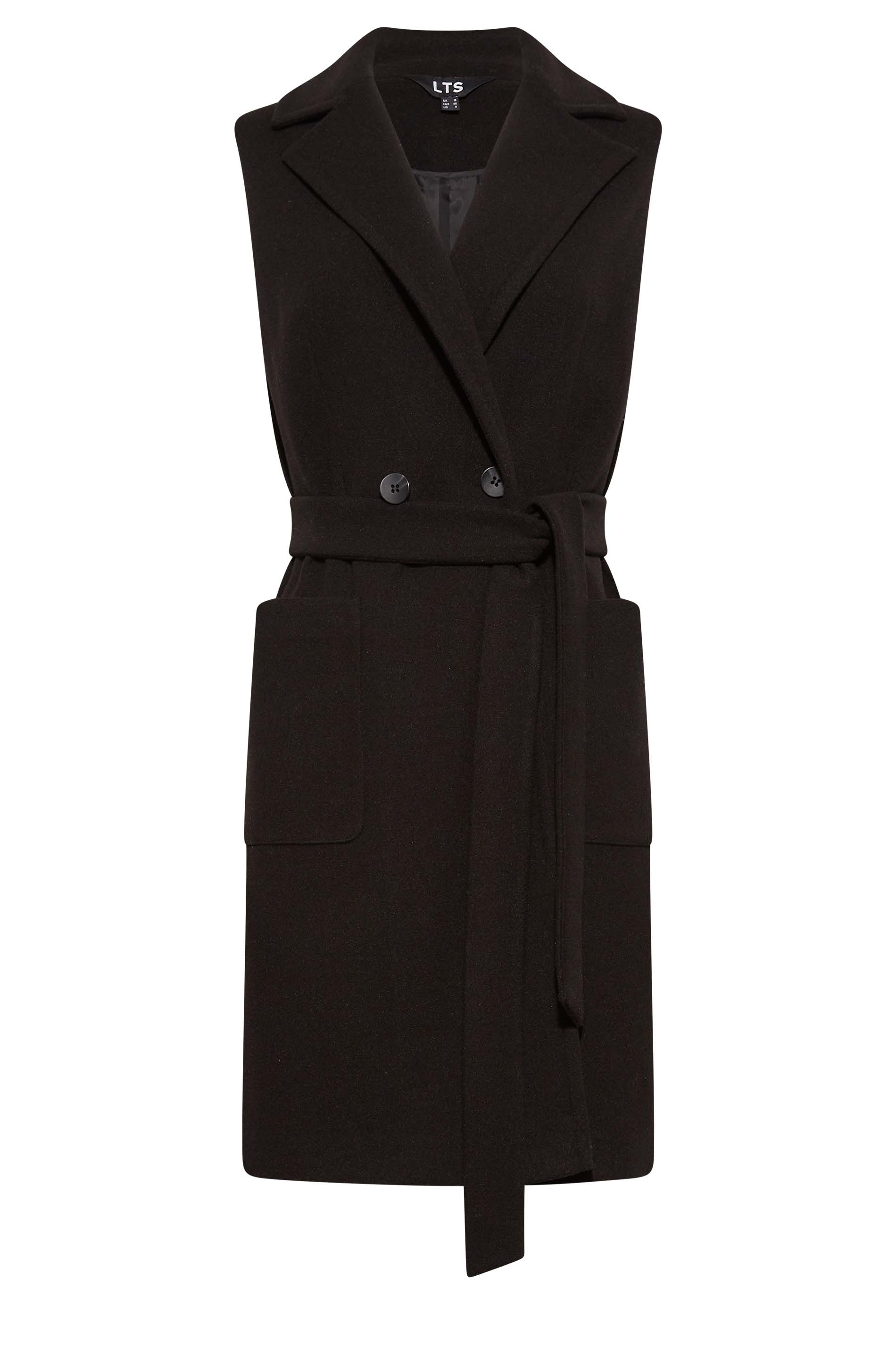LTS Tall Women's Black Sleeveless Double Breasted Jacket | Long Tall Sally 2