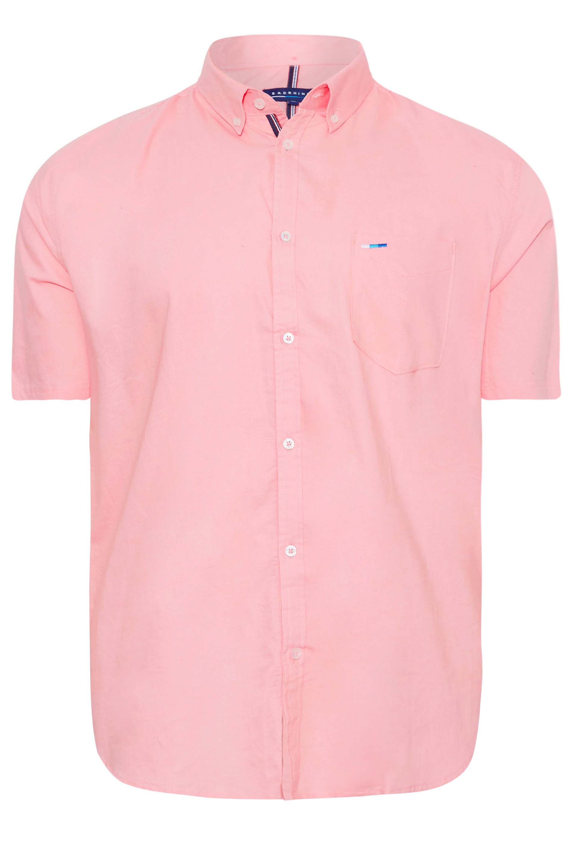 BadRhino Pink Essential Short Sleeve Oxford Shirt | BadRhino 3