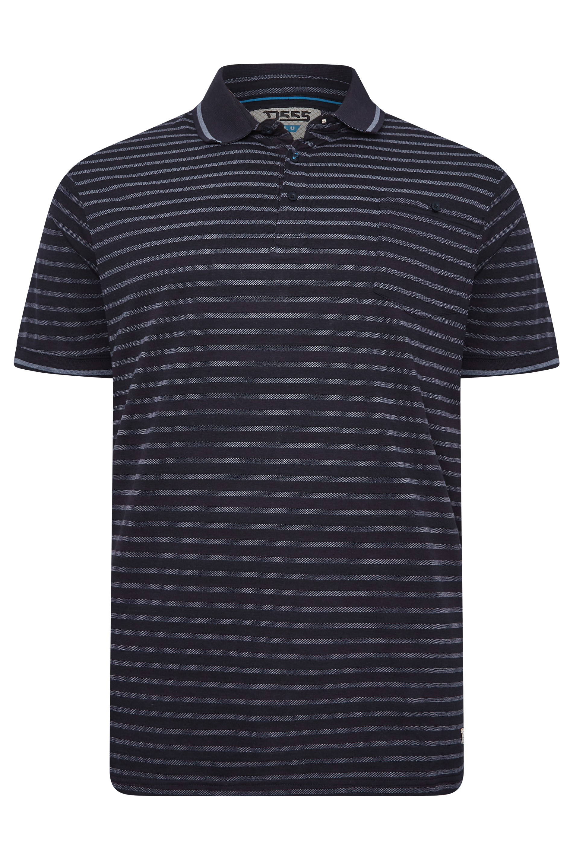 D555 Big & Tall Black Stripe Polo Shirt | BadRhino 2