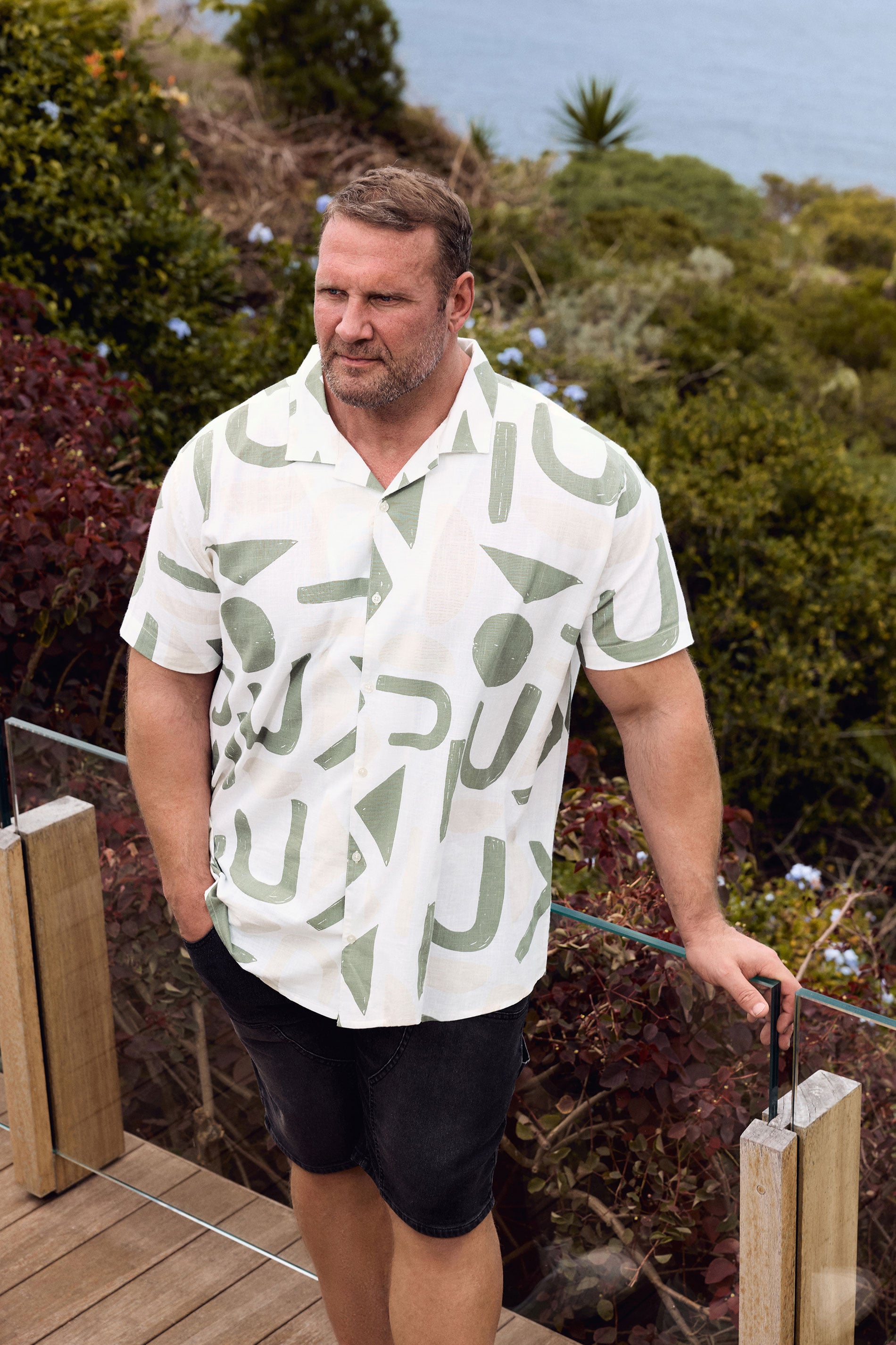 BadRhino Big & Tall Green Abstract Print Shirt | BadRhino 3