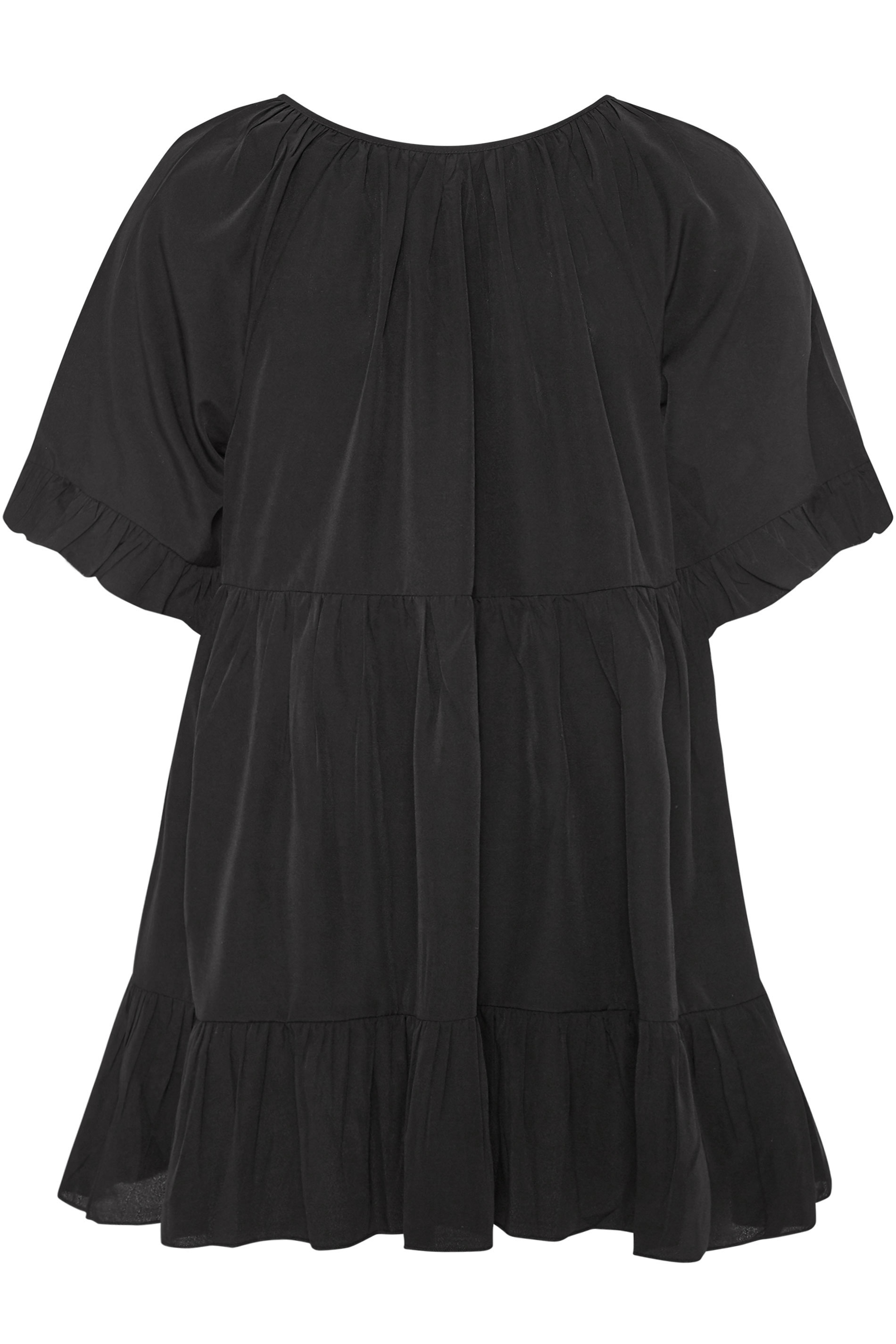 LIMITED COLLECTION Black Smock Tiered Blouse | Yours Clothing
