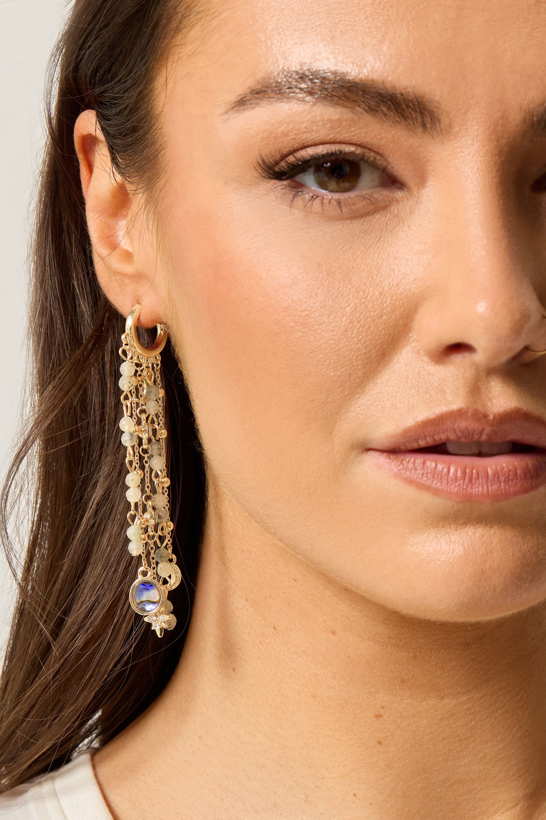 2 PACK Gold Celestial Tassel Earrings | Yours Clothing   2