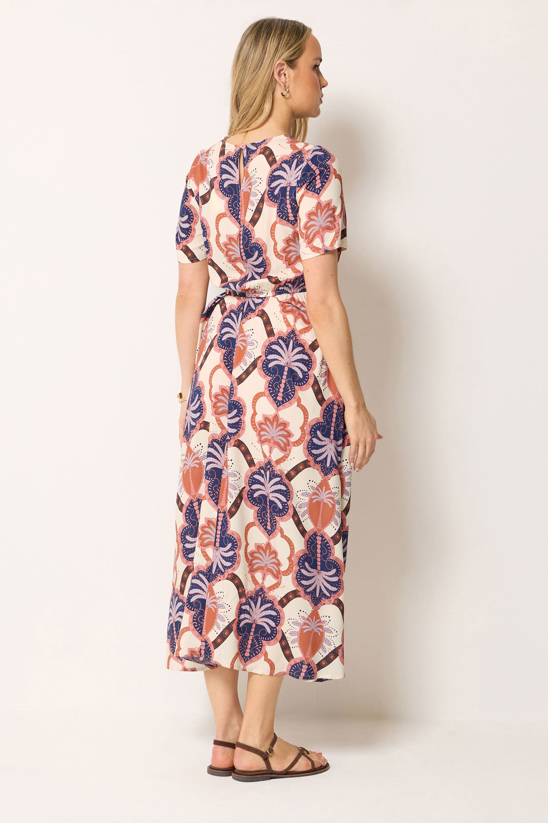 LTS Tall Women's Pink Tropical Print Midi Dress | Long Tall Sally 2