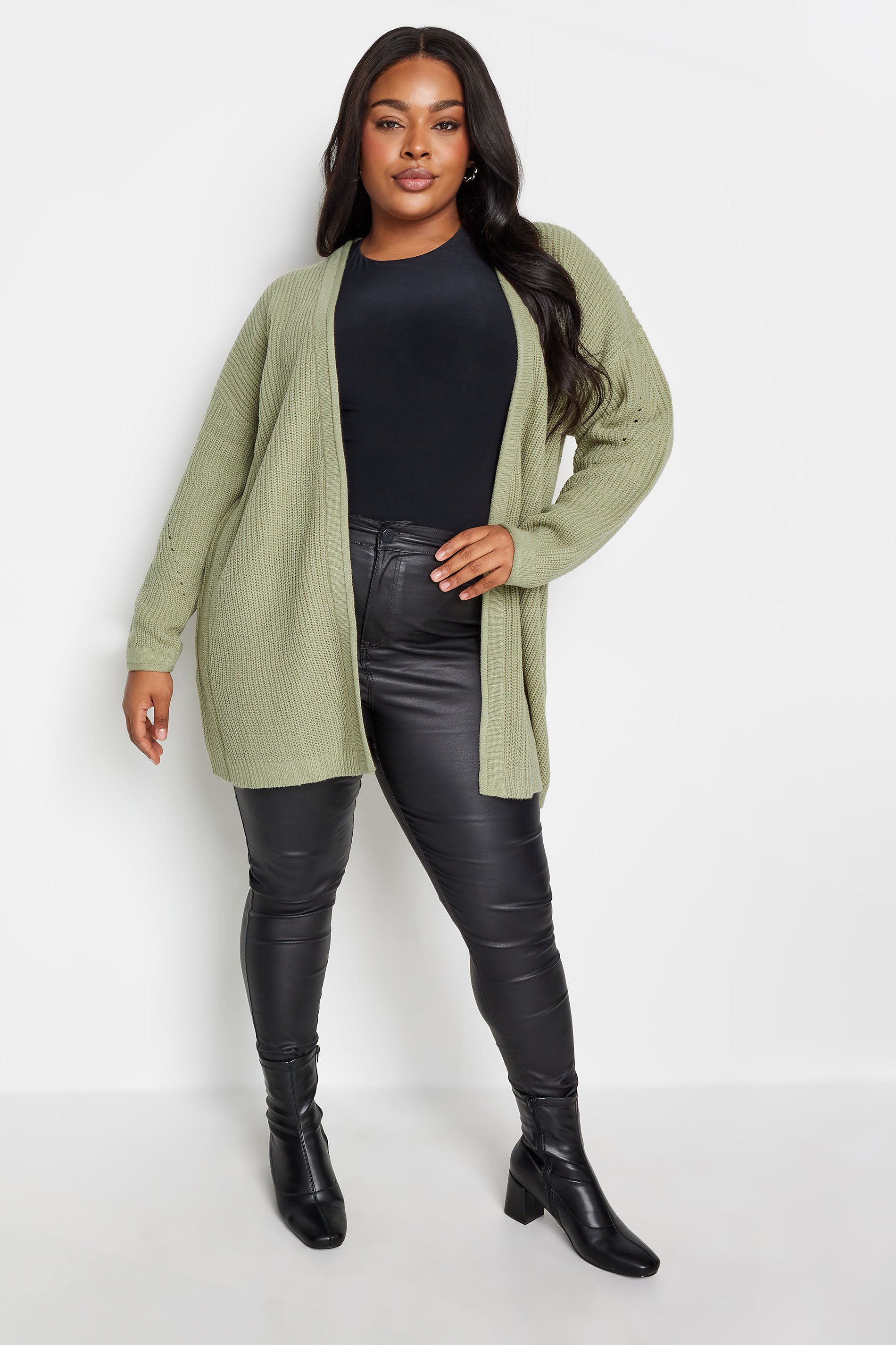 Olive green sale cardigan plus size