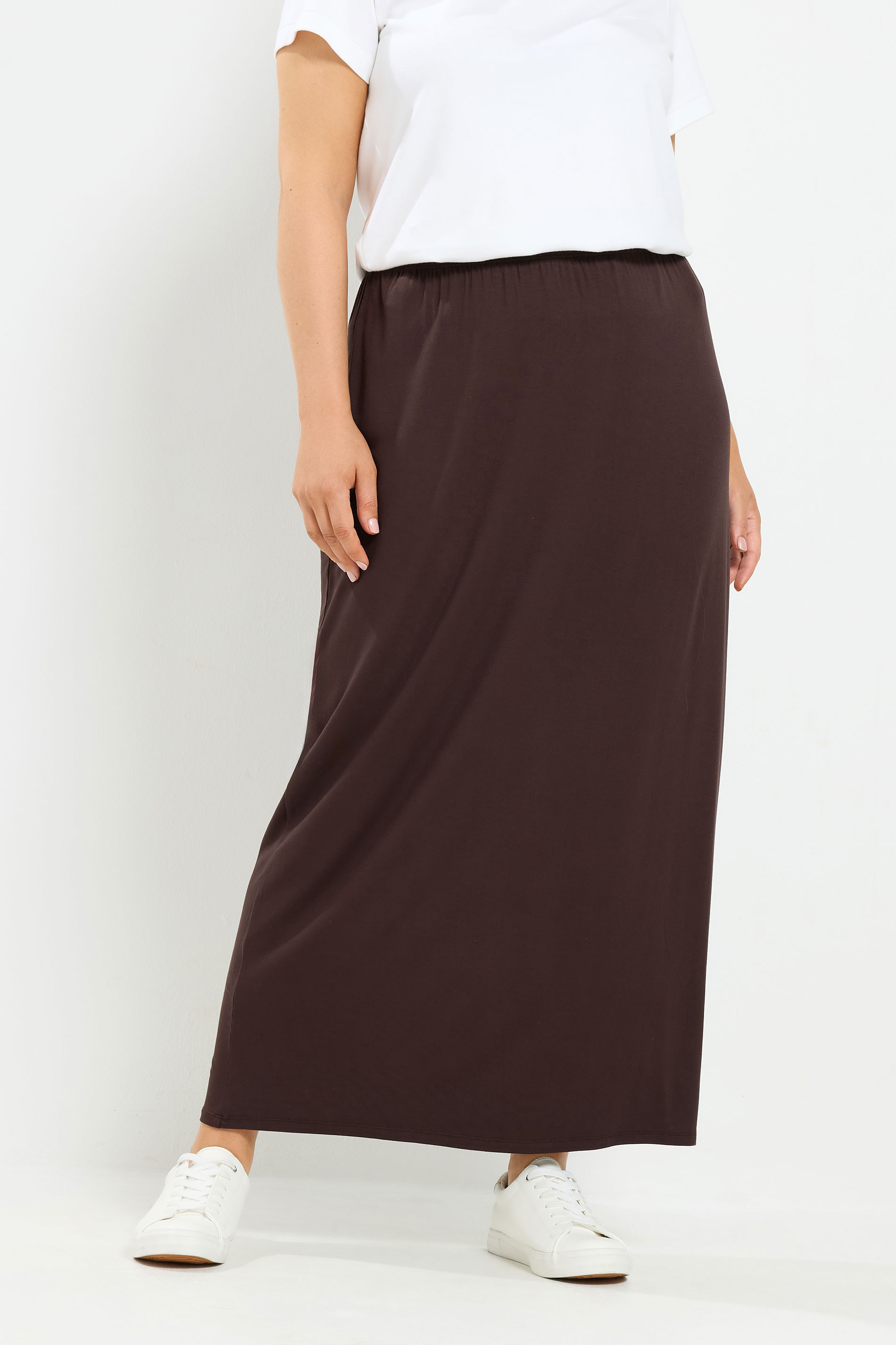 YOURS Plus Size Chocolate Brown Maxi Tube Skirt | Yours Clothing 3