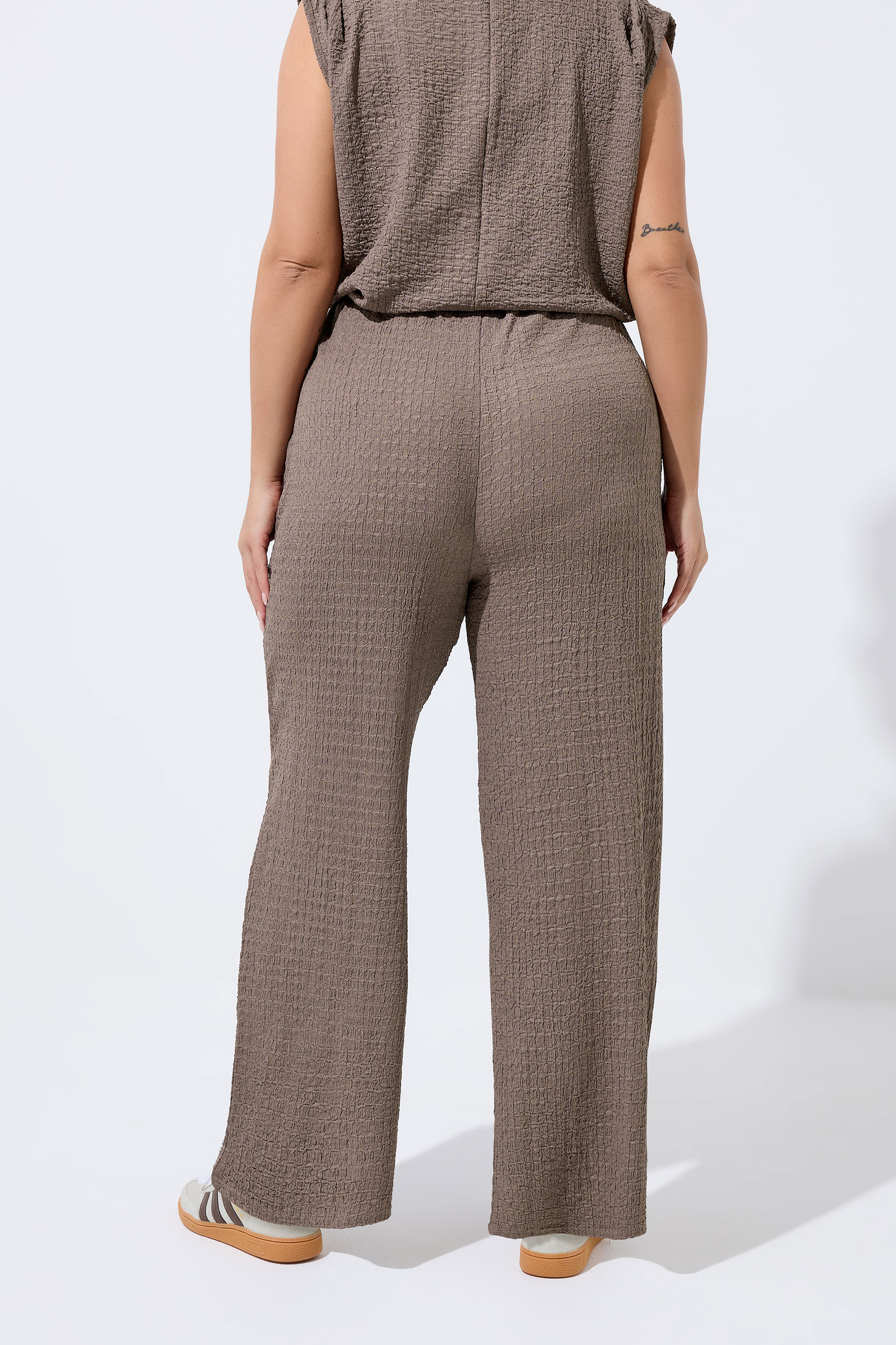 LIMITED COLLECTION Plus Size Brown Textured Trousers | Yours Clothing 4