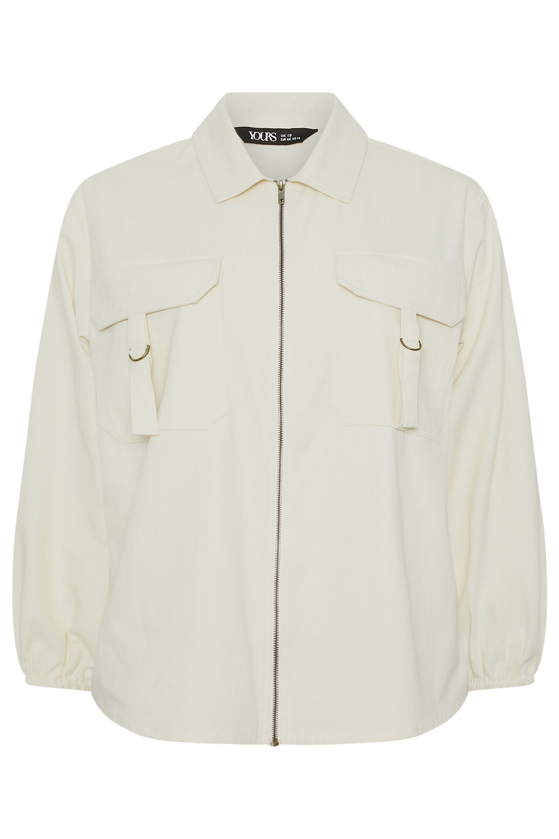 YOURS Plus Size Ivory White Utility Shacket | Yours Clothing 7