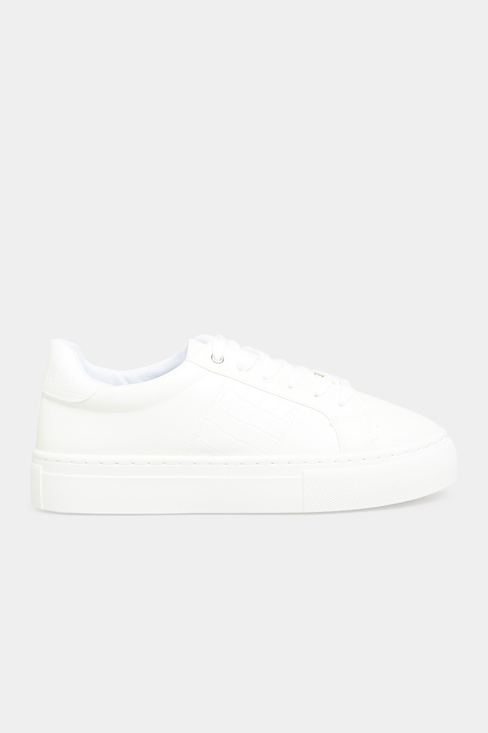 White Stripe Platform Trainers In Extra Wide EEE Fit | Yours Clothing 3