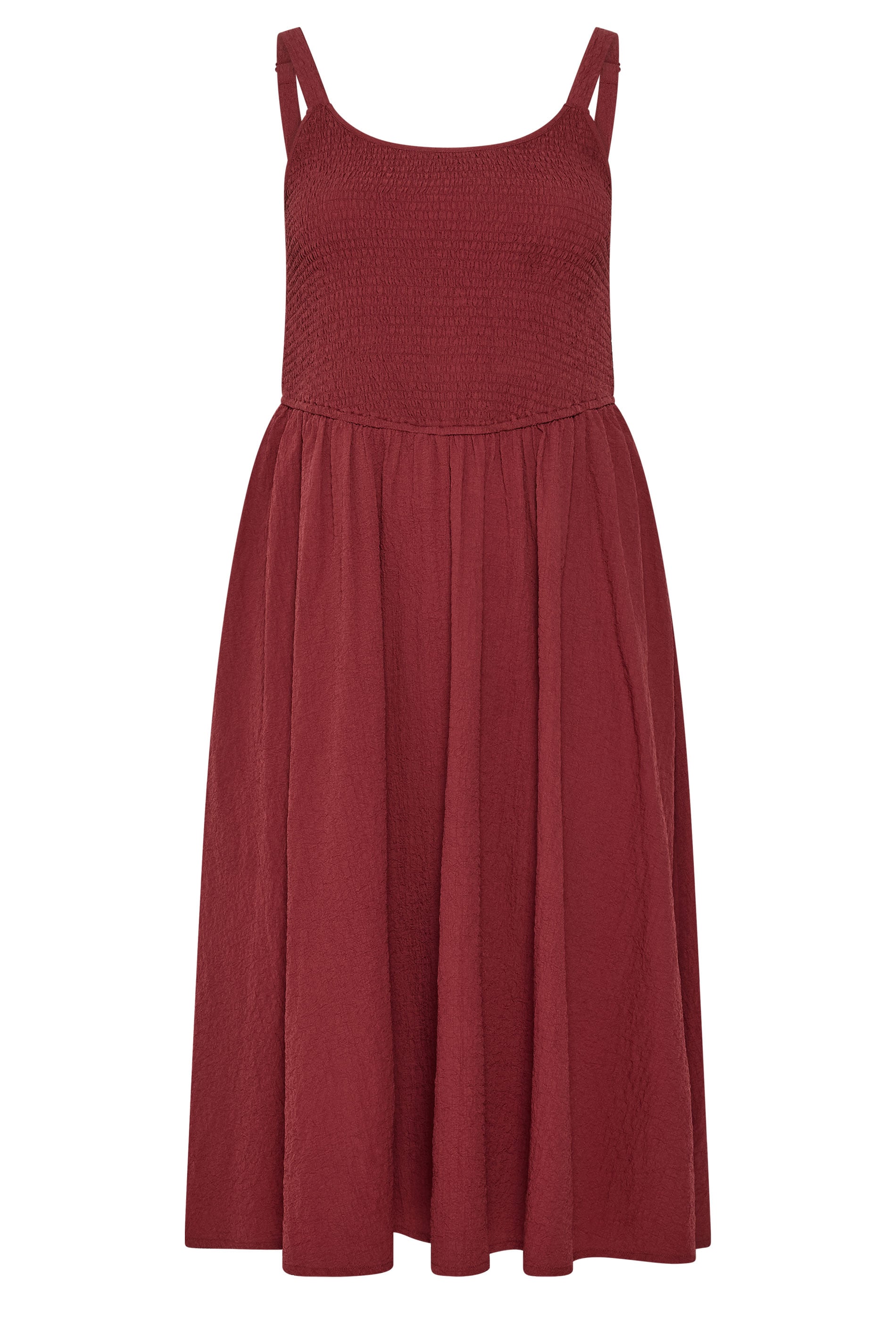 YOURS Plus Size Red Shirred Sundress | Yours Clothing 5