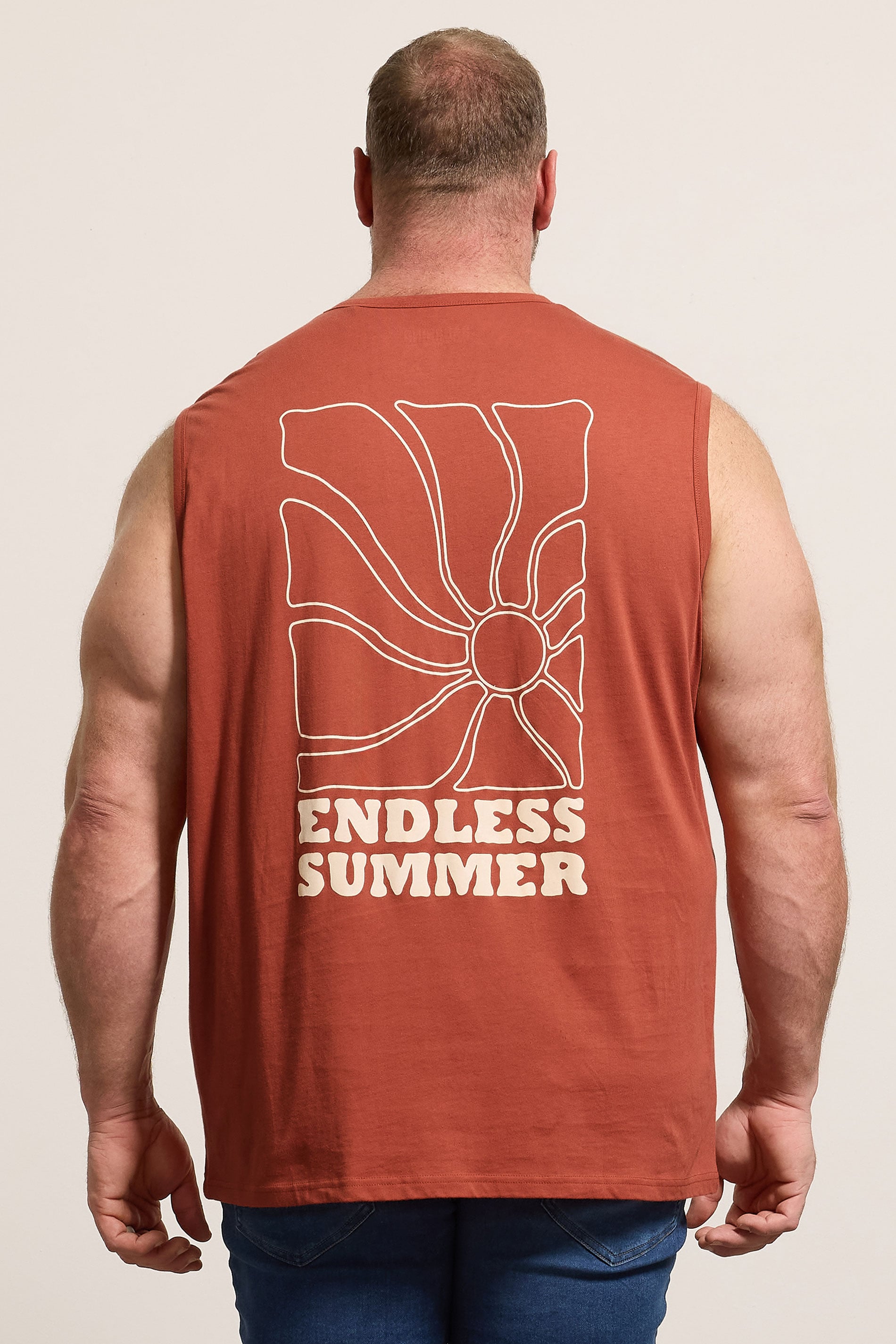 BadRhino Big & Tall Orange Graphic Vest Top | BadRhino 4