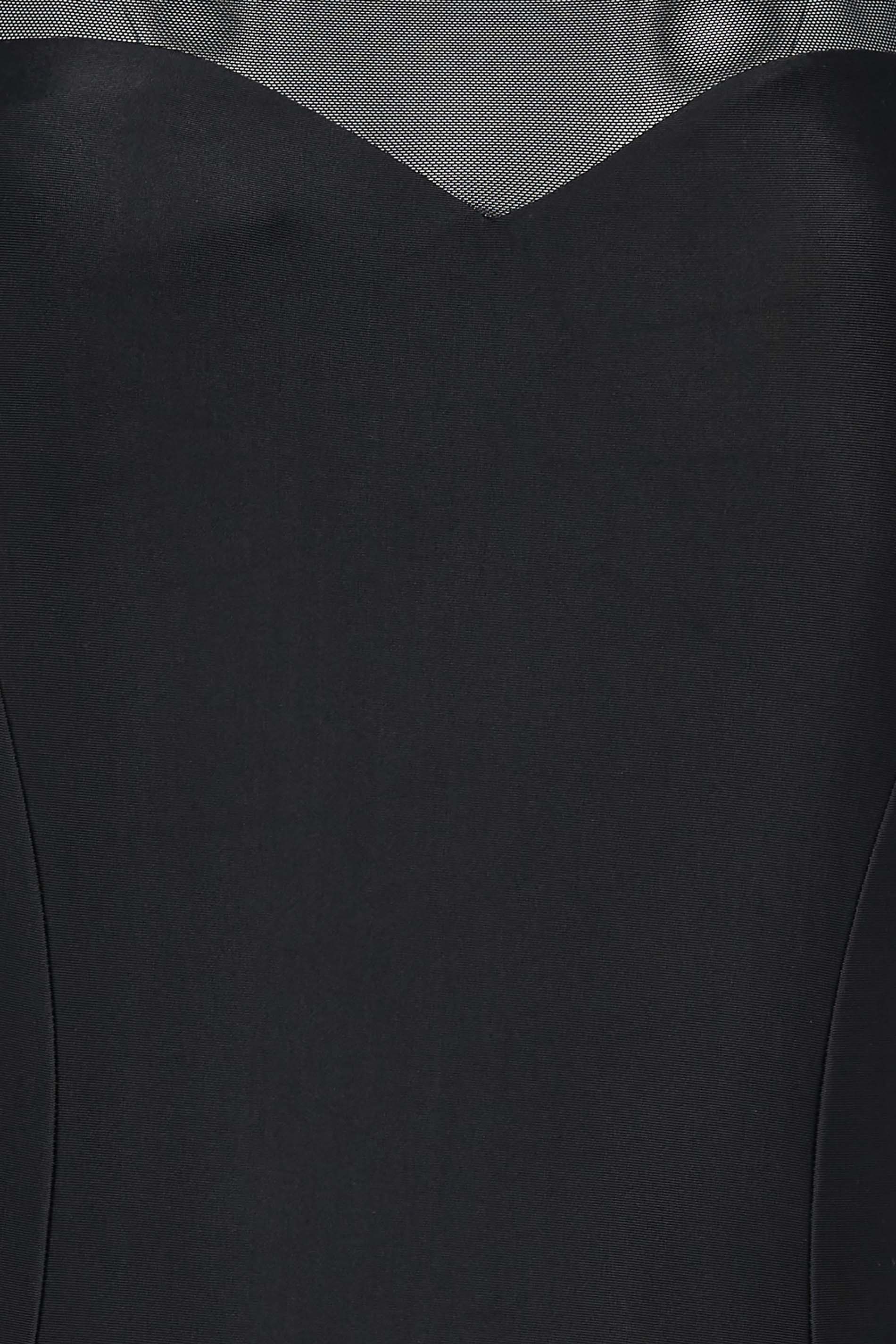 YOURS PETITE Plus Size Black Mesh Contour Swimsuit | Yours Clothing 3