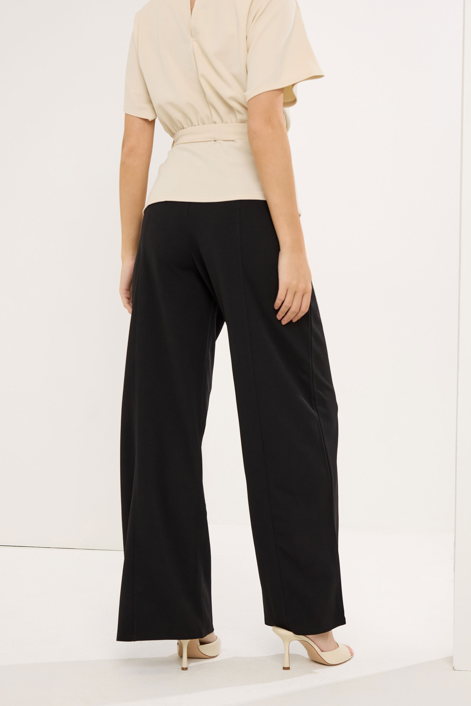 STAR Black Seam Detail Wide Leg Trousers | StarByJM 2