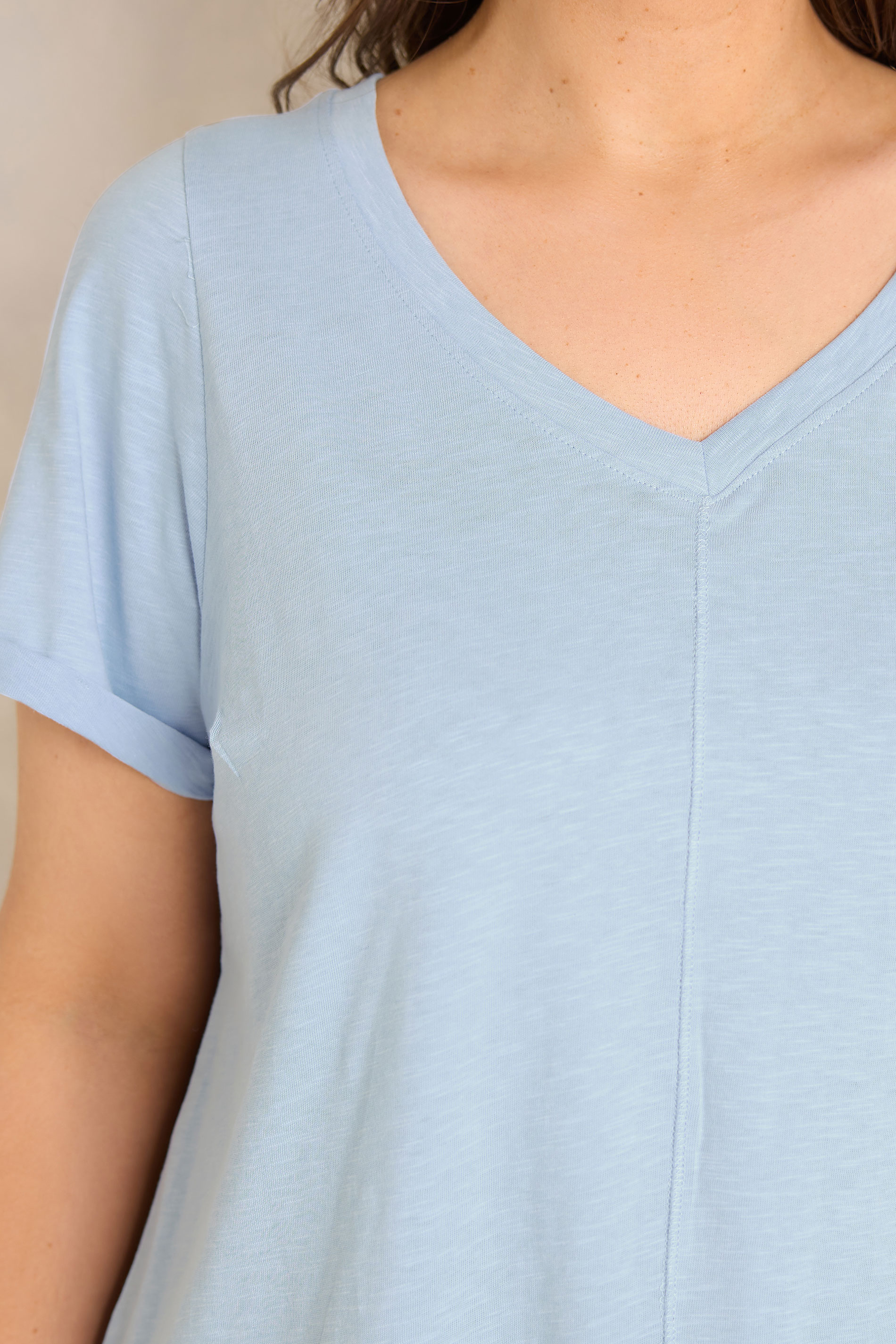 EVANS Plus Size 2 Pack Blue & White Cotton T-shirts | Evans 7