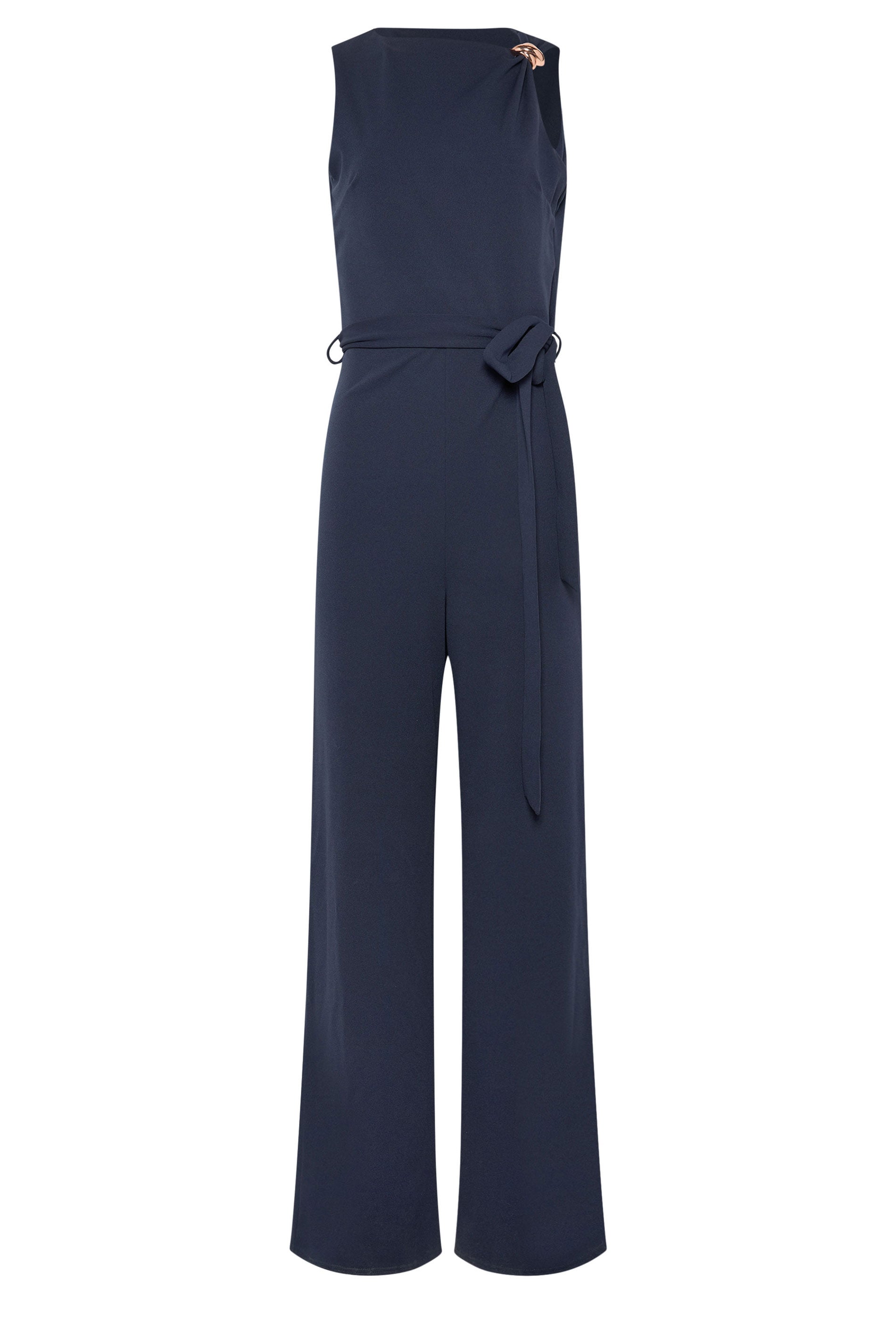 LTS Tall Women's Navy Blue Belted Wide Leg Jumpsuit | Long Tall Sally 5