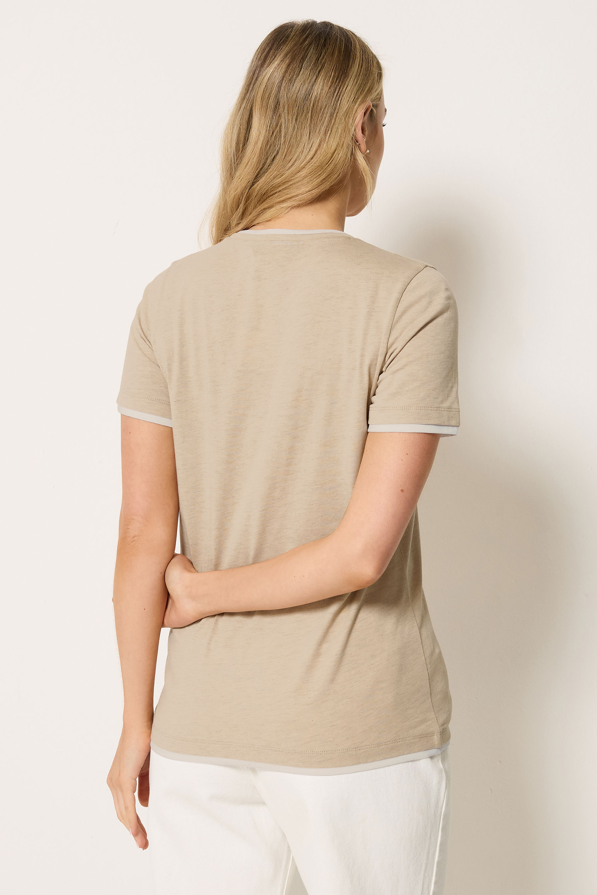 LTS Tall Natural Brown Layered T-Shirt | Long Tall Sally 2