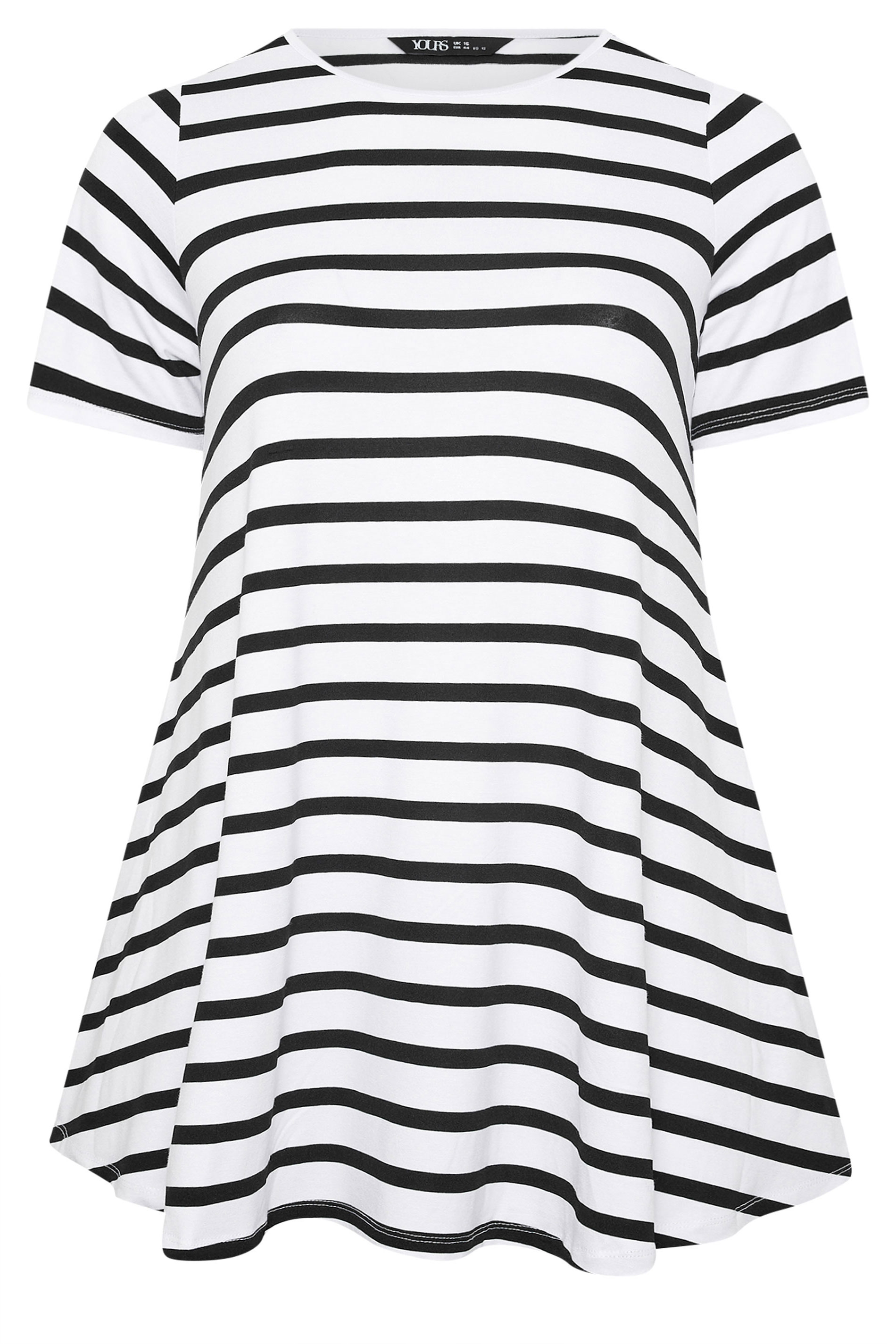 Yours Plus Size Black Stripe Swing T-Shirt | Yours Clothing 5