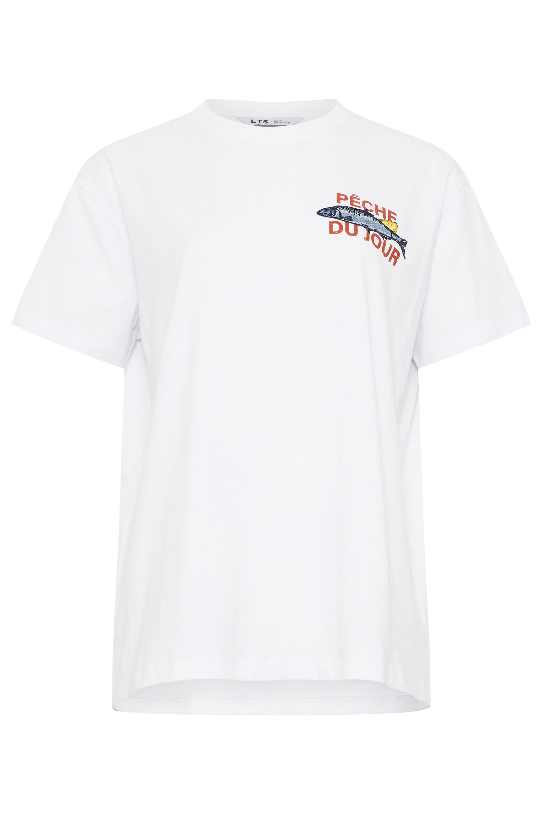 LTS Tall Women's White Sardine Graphic Cotton Oversized T-Shirt | Long Tall Sally 6