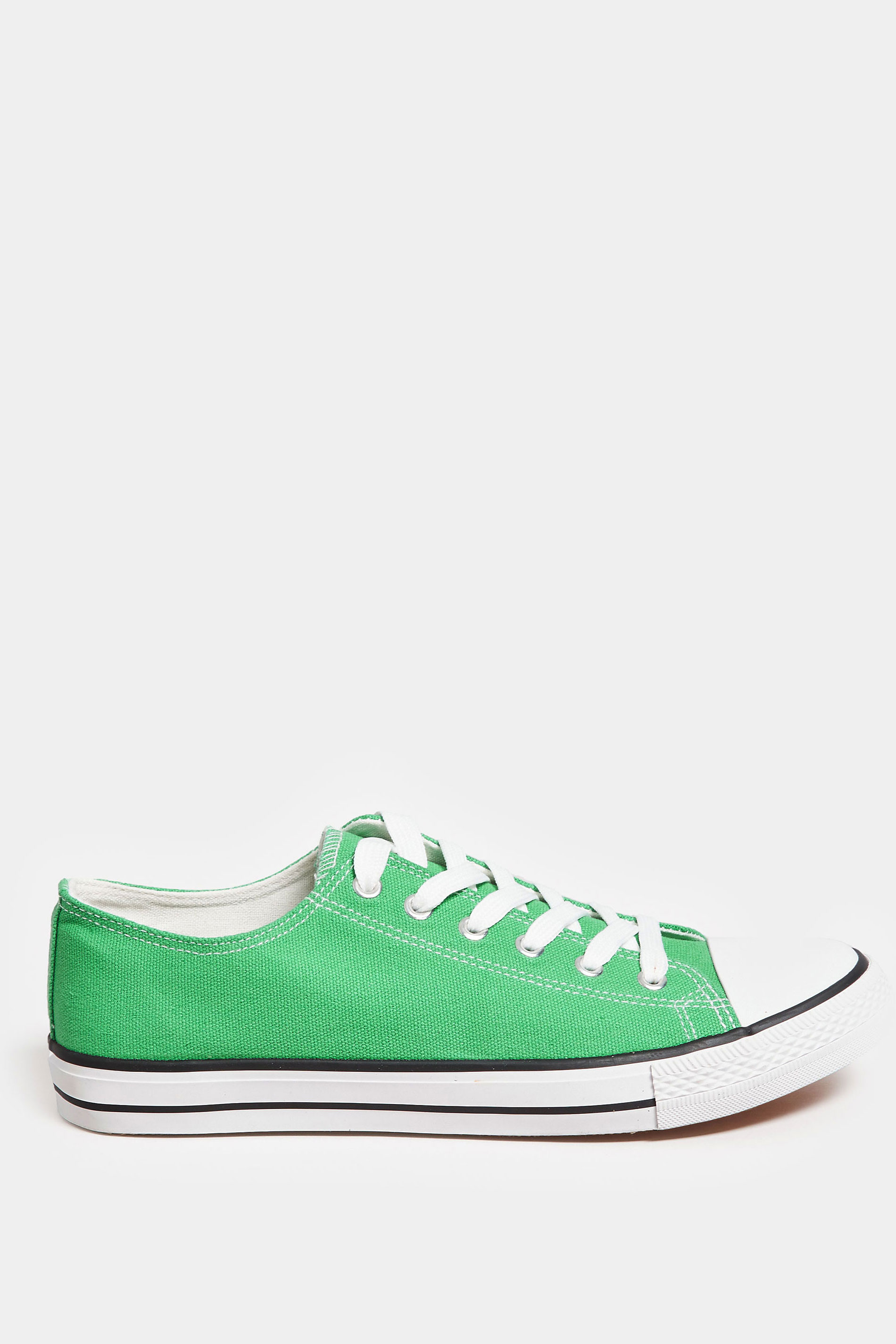 Green Plus Size Canvas Low Trainers In Wide E Fit | Yours Clothing  3