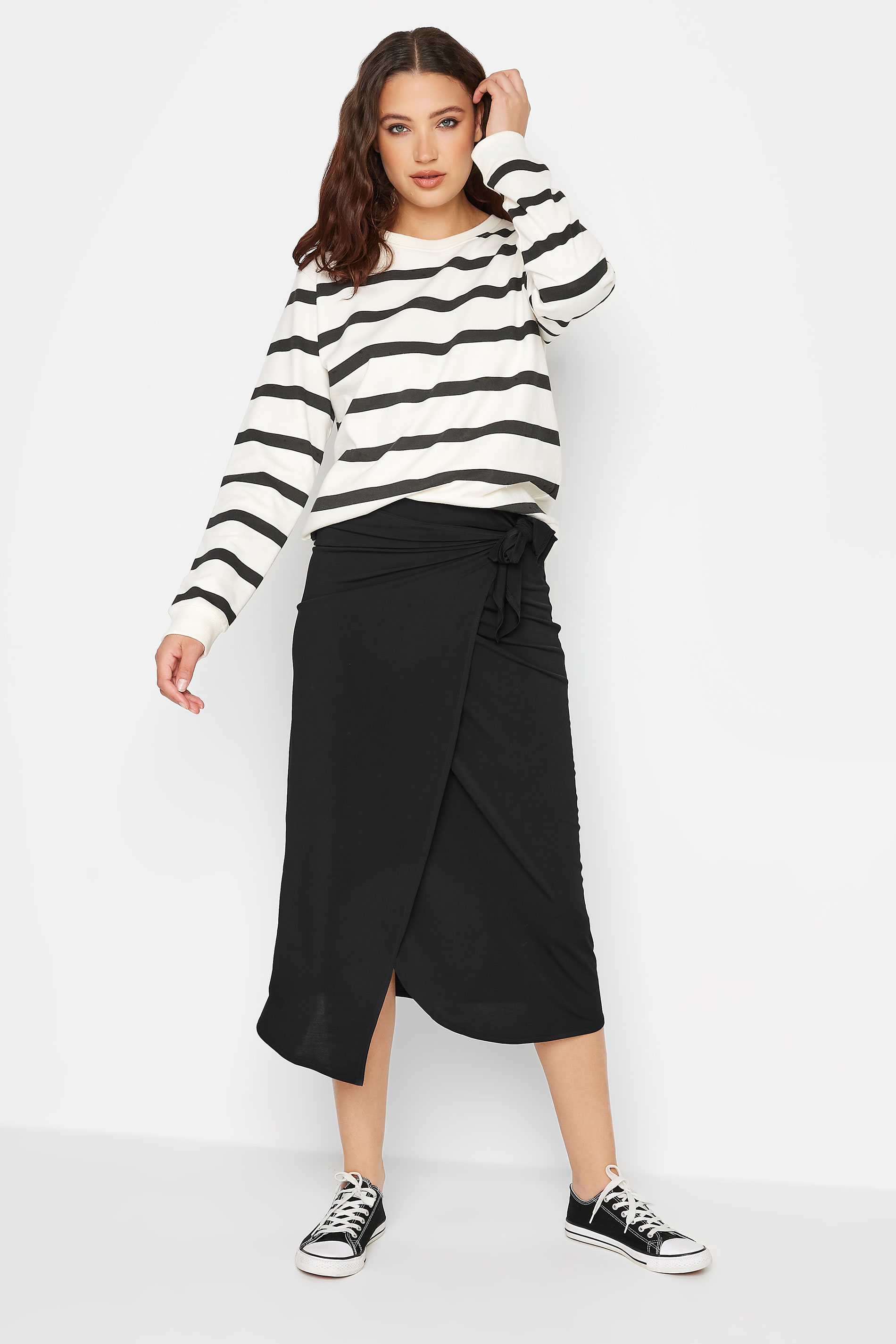 LTS Tall Women's Black Wrap Midi Skirt | Long Tall Sally 2