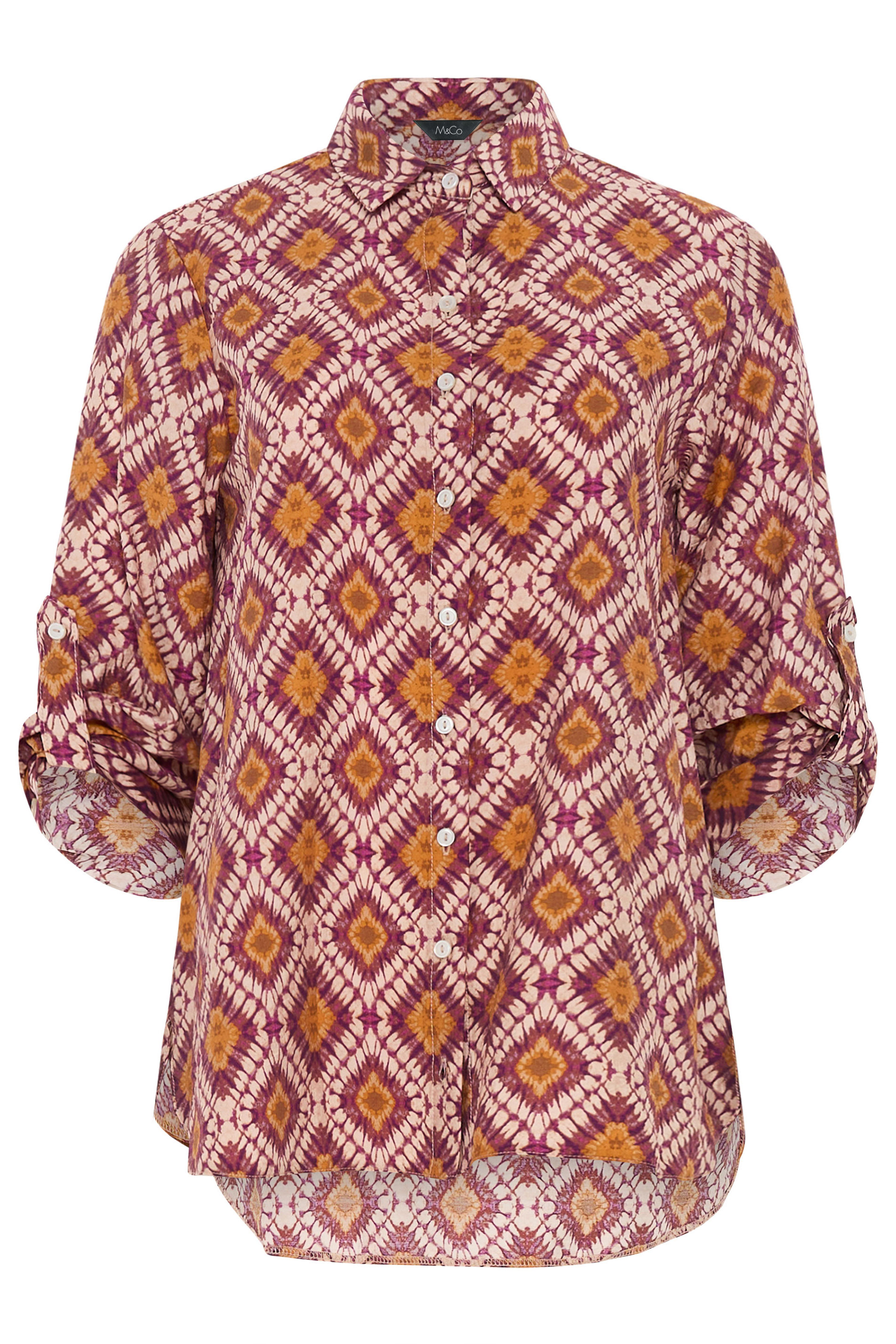 M&Co Orange Abstract Print Shirt | M&Co 5