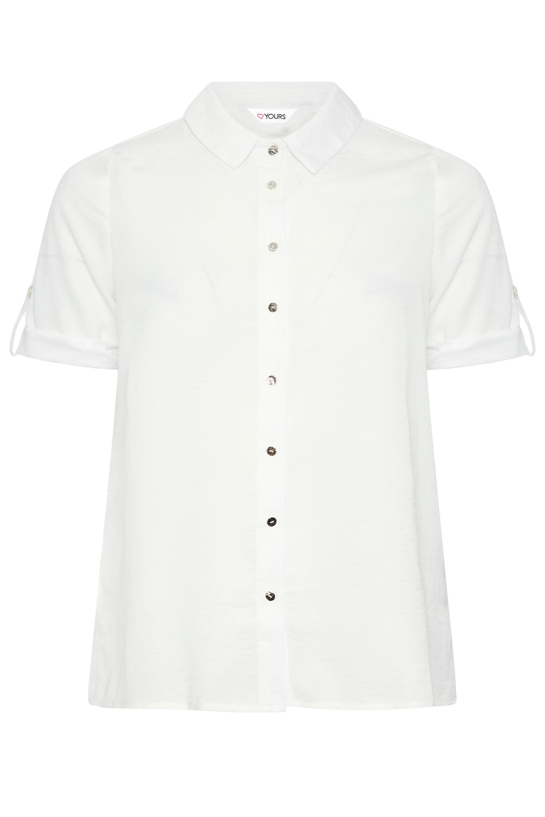 YOURS Plus Size White Relaxed Short Sleeve Shirt | Yours Clothing 5