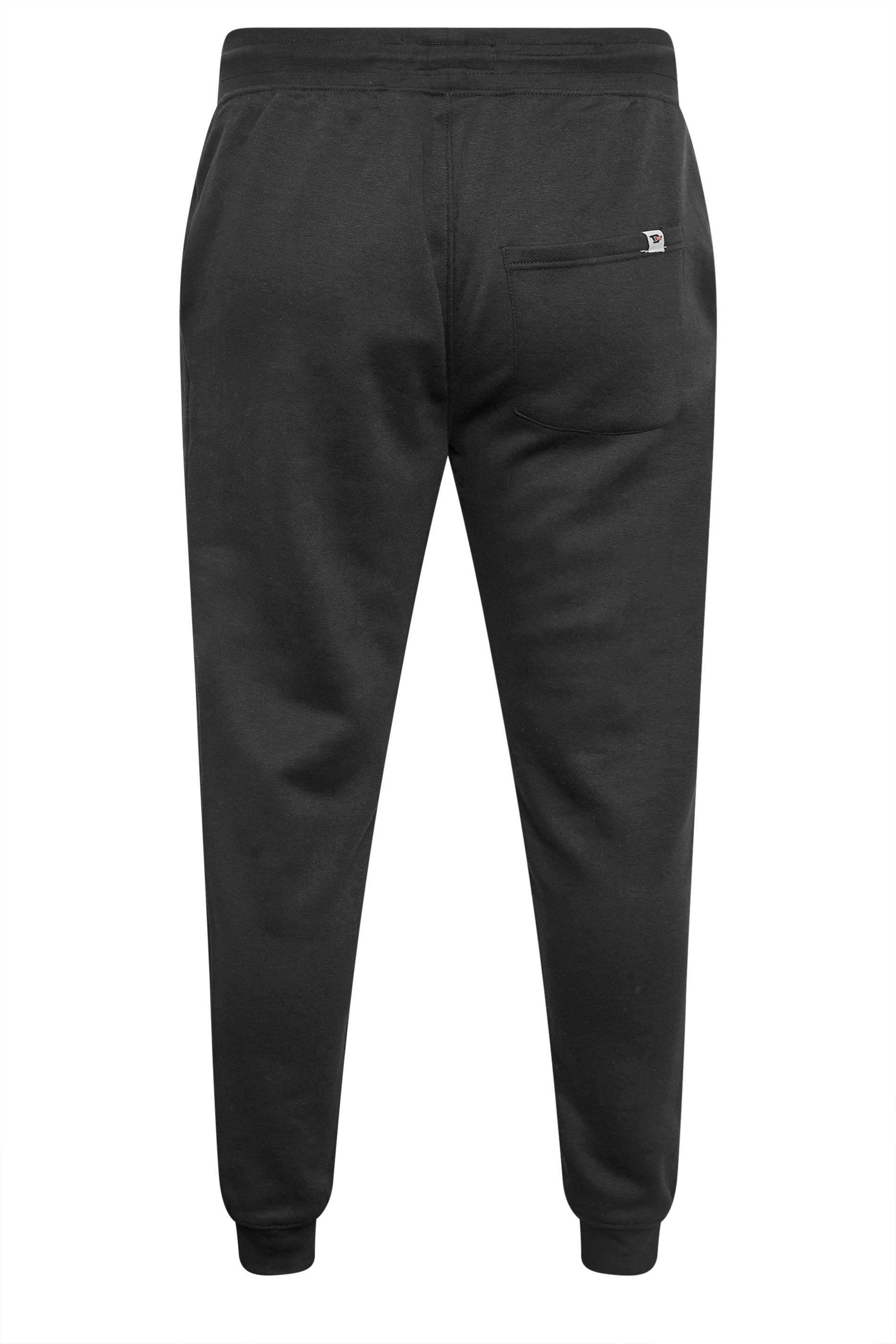 D555 Big & Tall Black Cuffed Joggers | BadRhino  4