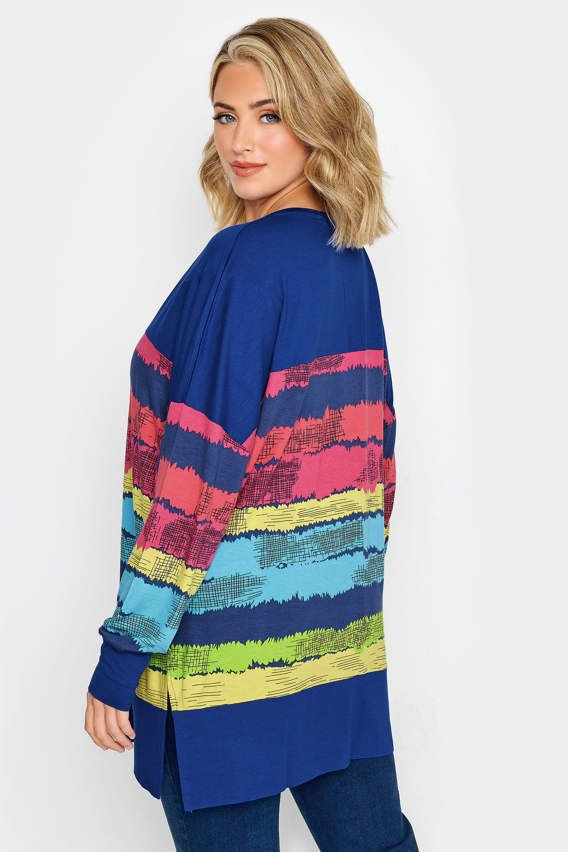 Yours Curve Women's Plus Size Stripe Print Top | eBay