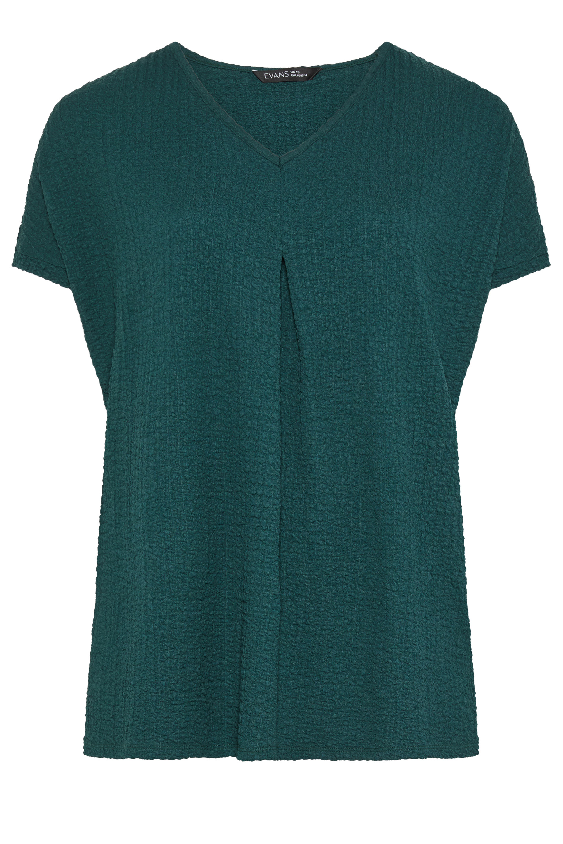 EVANS Plus Size Teal Green Pleat Front Swing Top | Evans 5