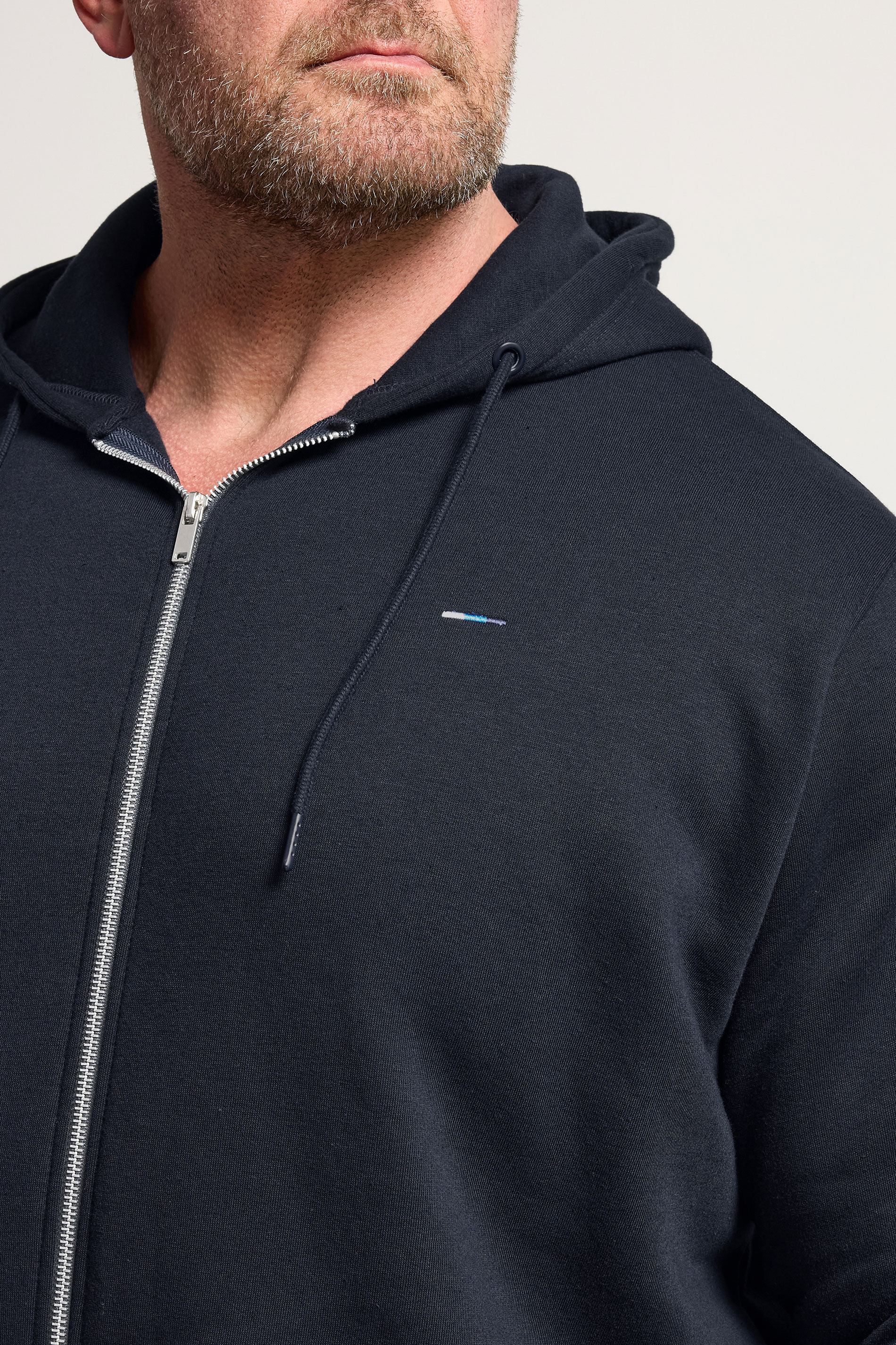 BadRhino Big & Tall Navy Blue Zip Through Hoodie | BadRhino  4