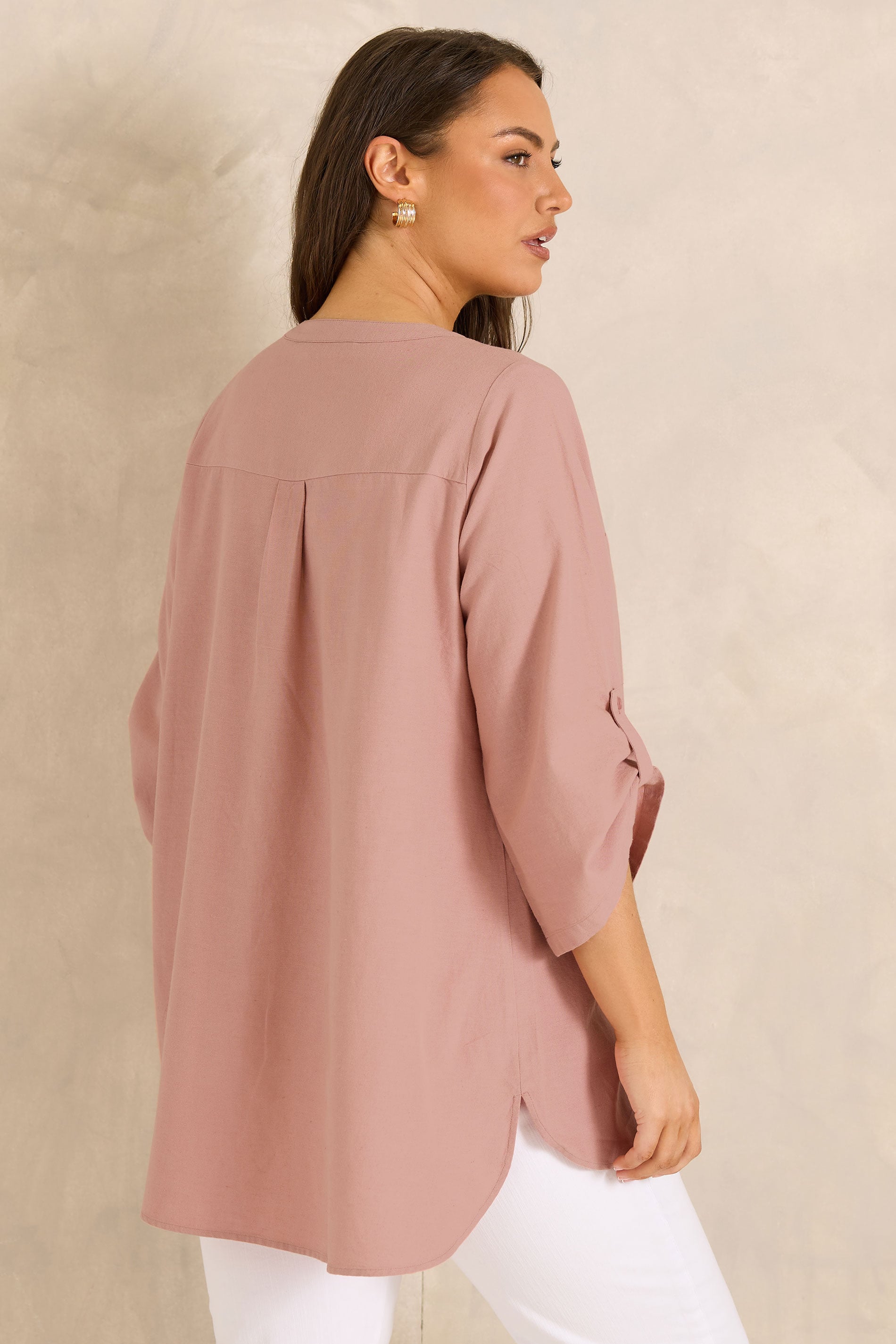 EVANS Plus Size Pink Utility Cotton Shirt | Evans 2