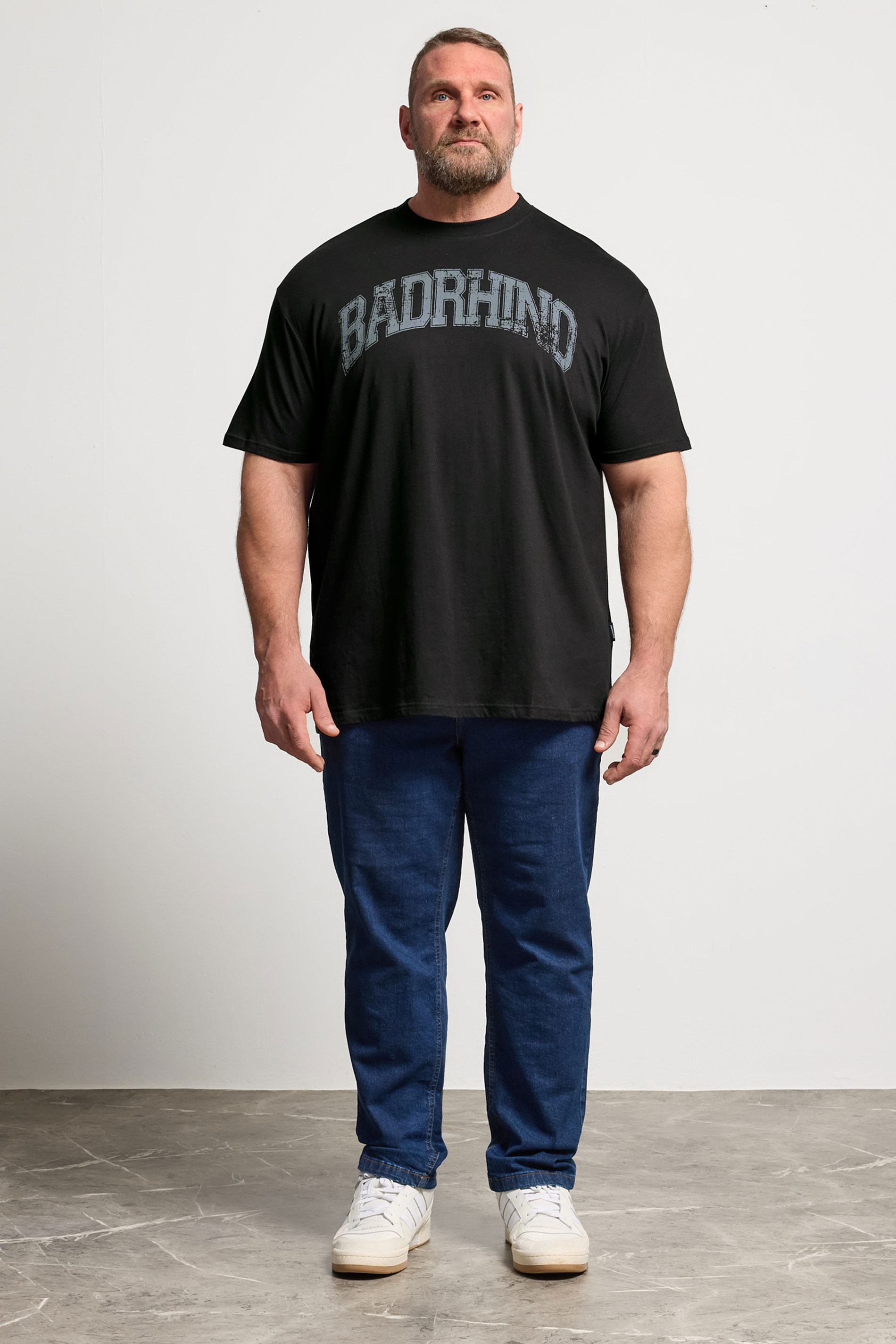 BadRhino Big & Tall Black Distressed Graphic T-Shirt | BadRhino 1