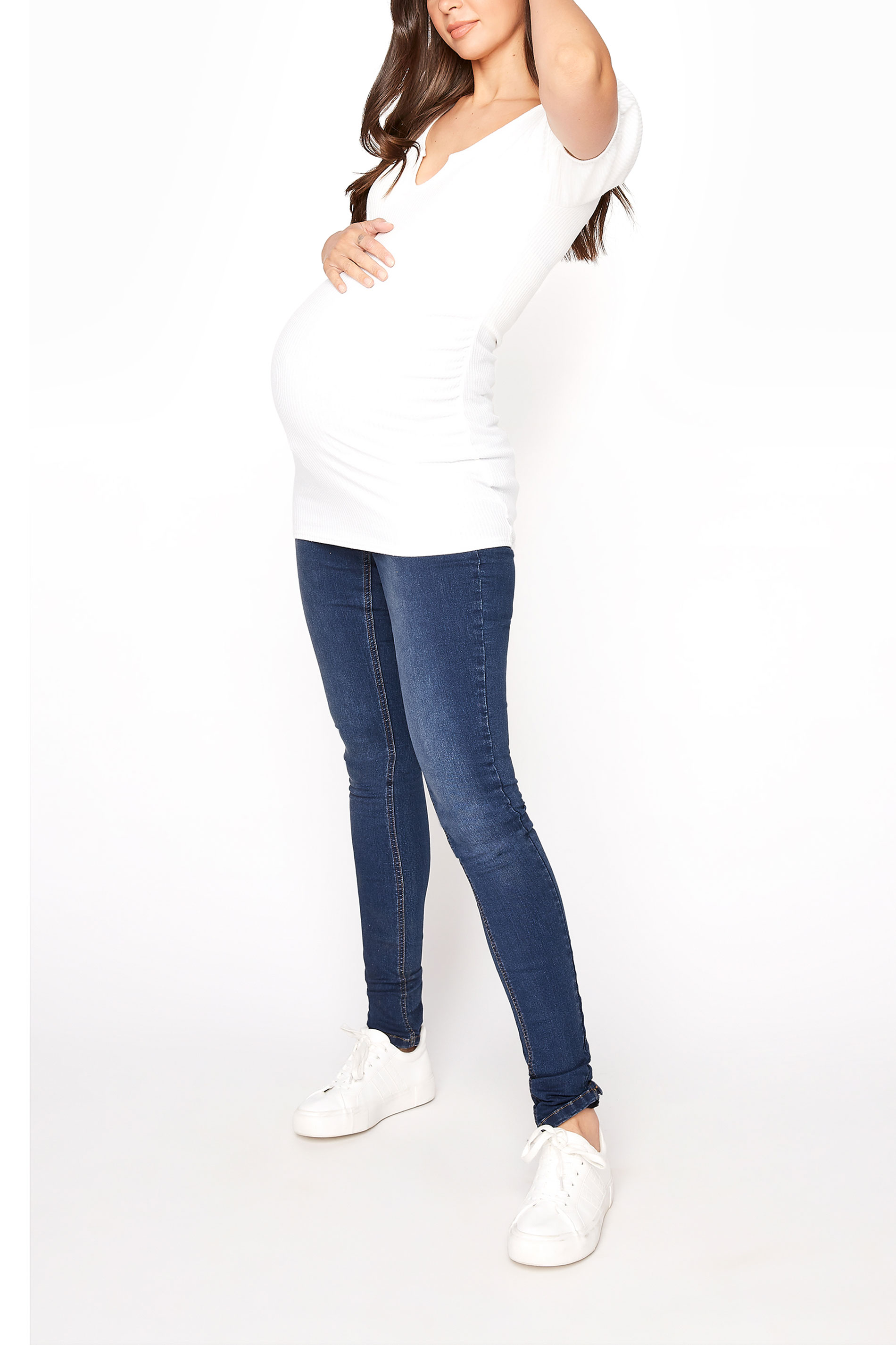 LTS Tall Maternity Blue Skinny Jeans_A.jpg