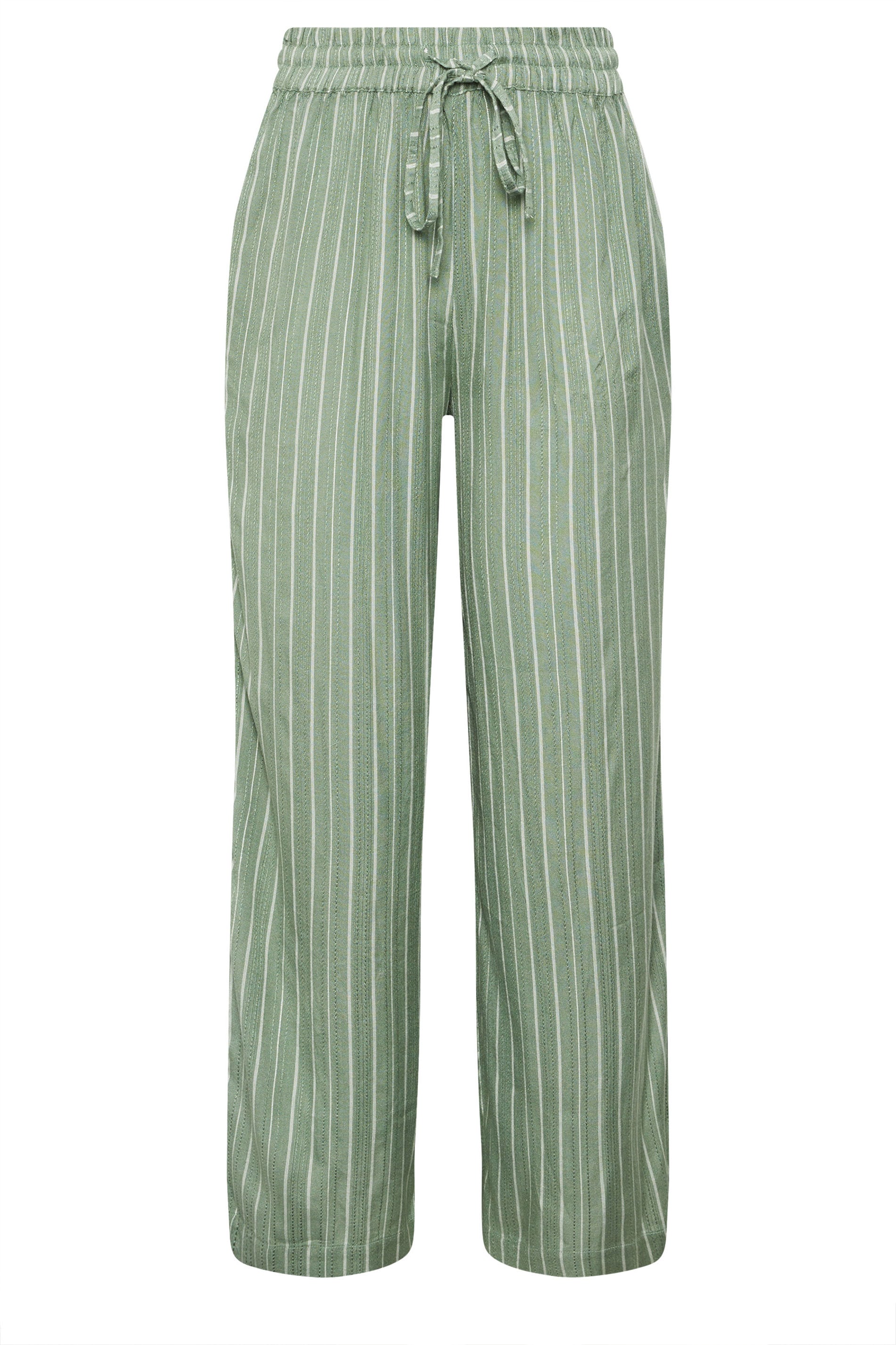 M&Co Sage Green Stripe Wide Leg Trousers | M&Co 5