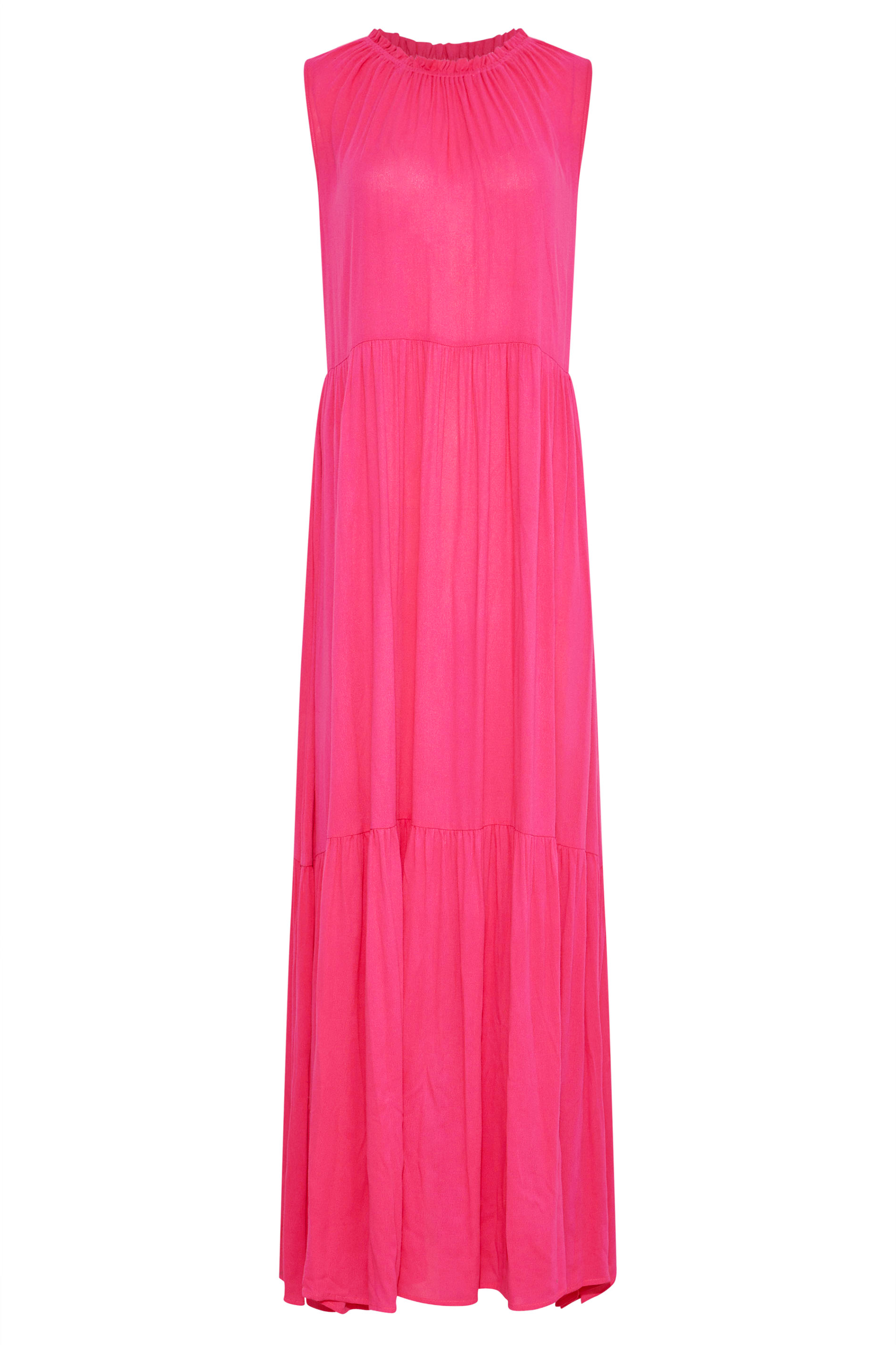 LTS Tall Women's Bright Pink Tiered Maxi Dress | Long Tall Sally