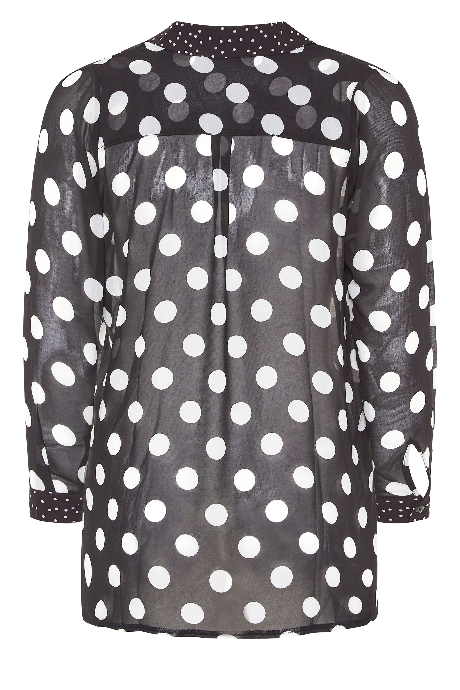 Plus Size YOURS LONDON Black Polka Dot Boyfriend Shirt