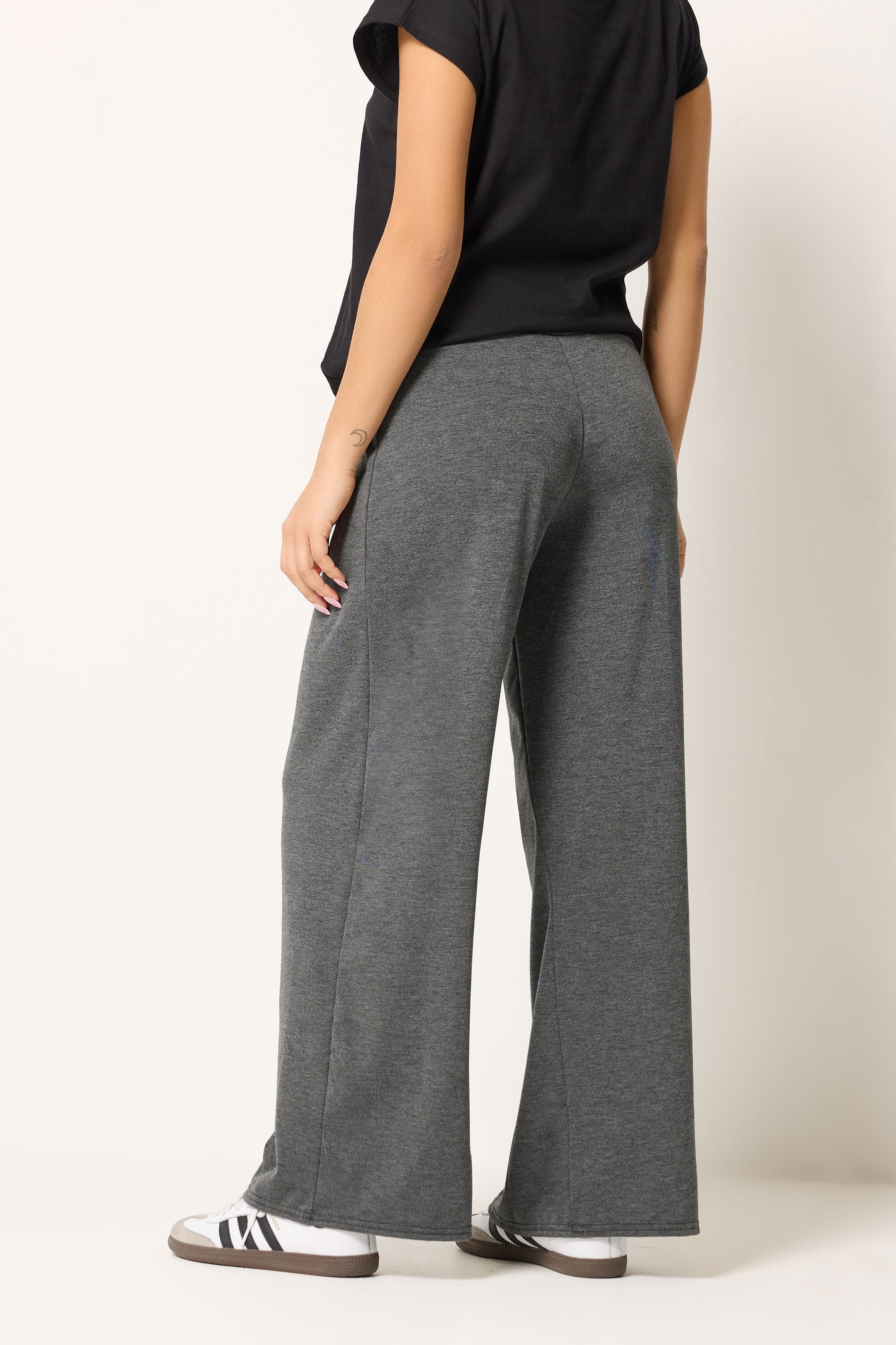 PixieGirl Petite Grey Wide Leg Trousers | PixieGirl  4