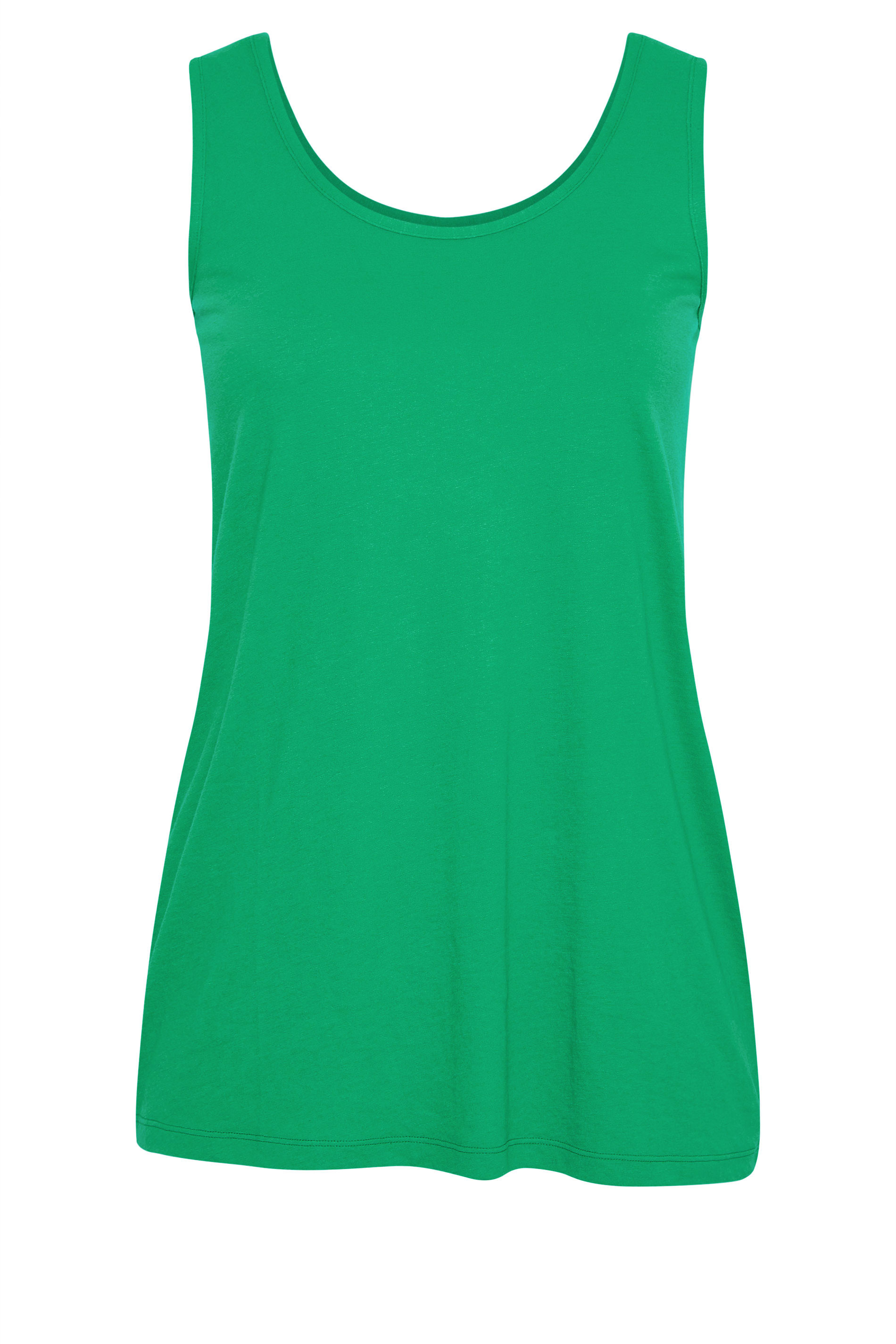 Grande taille  Tops Grande taille  T-Shirts Basiques & Débardeurs | Débardeur Vert en Jersey - NZ84530