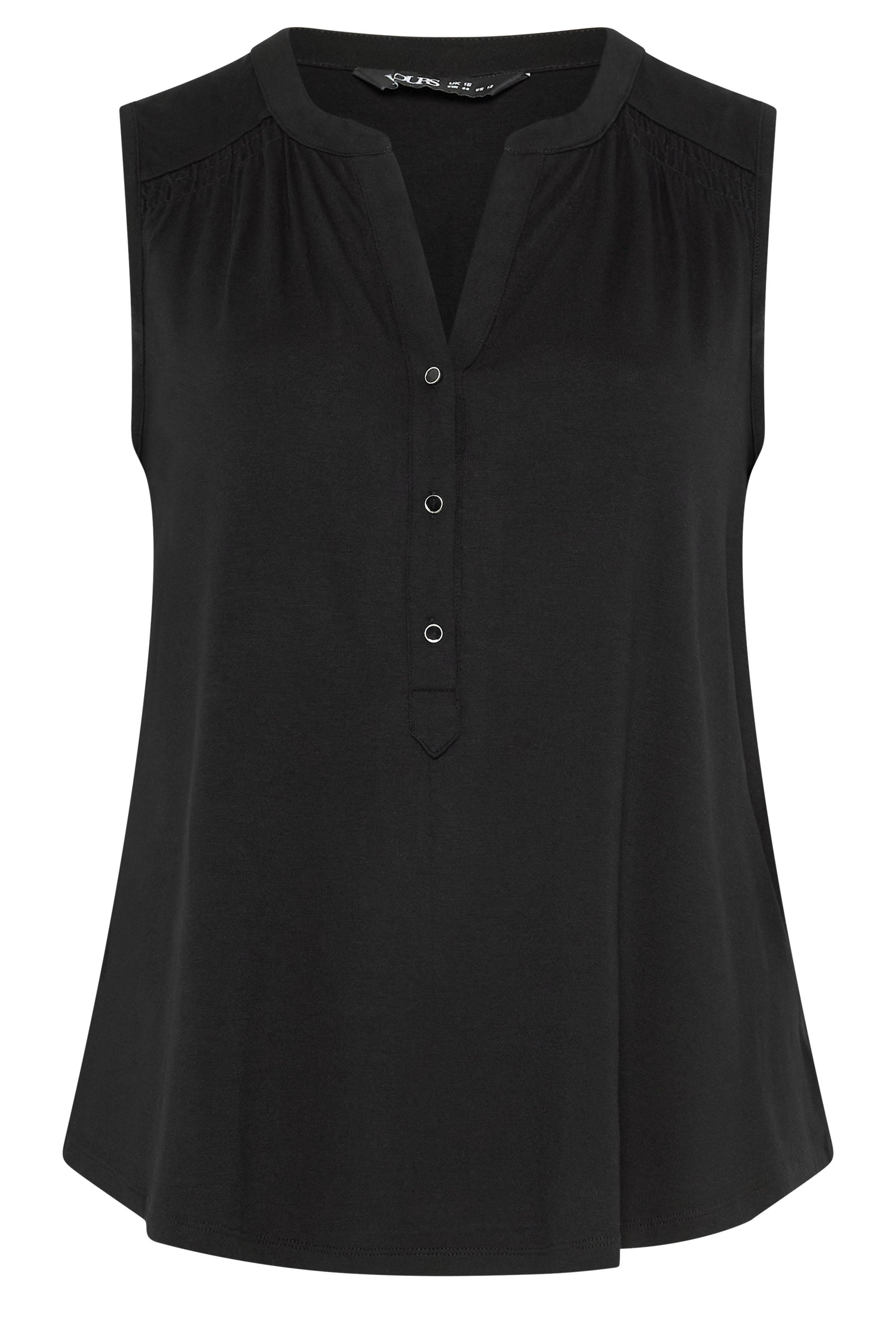 YOURS Plus Size Black Notch Neck Swing Blouse | Yours Clothing 5