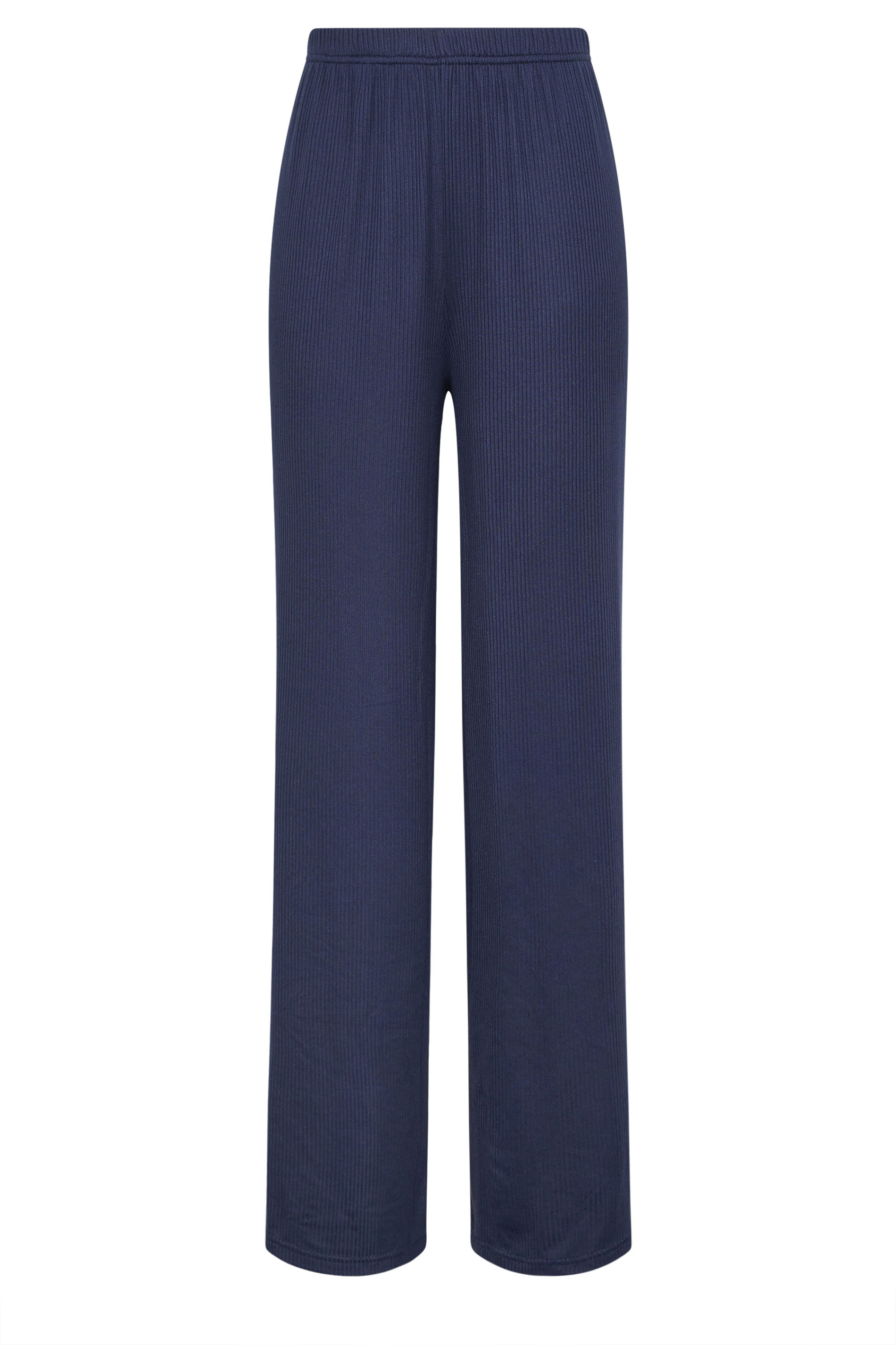 LTS Tall Women's Navy Blue Ribbed Wide Leg Trousers | Long Tall Sally 7
