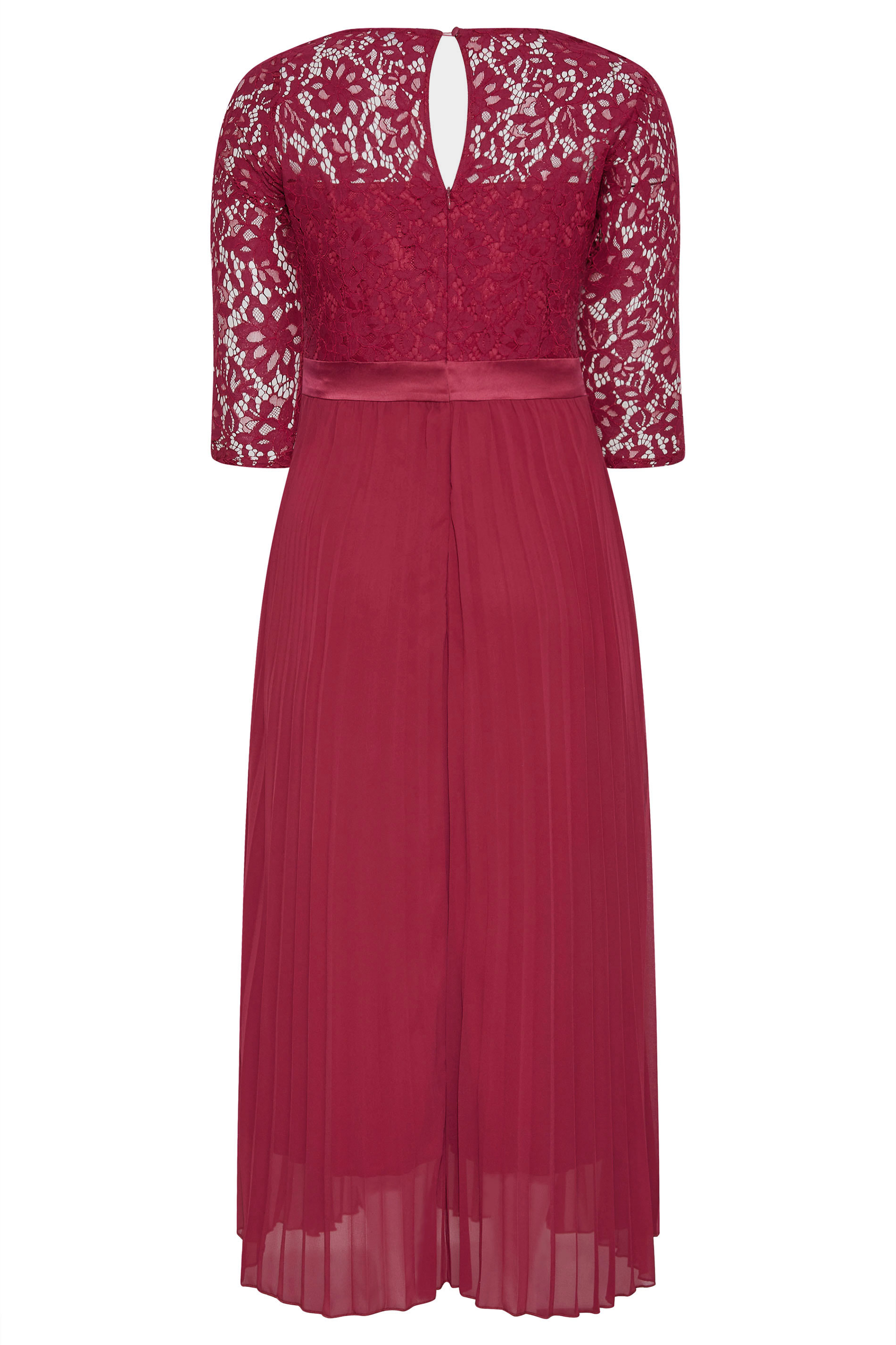 YOURS Plus Size Burgundy Red Lace Sequin Embellished Swing Dress
