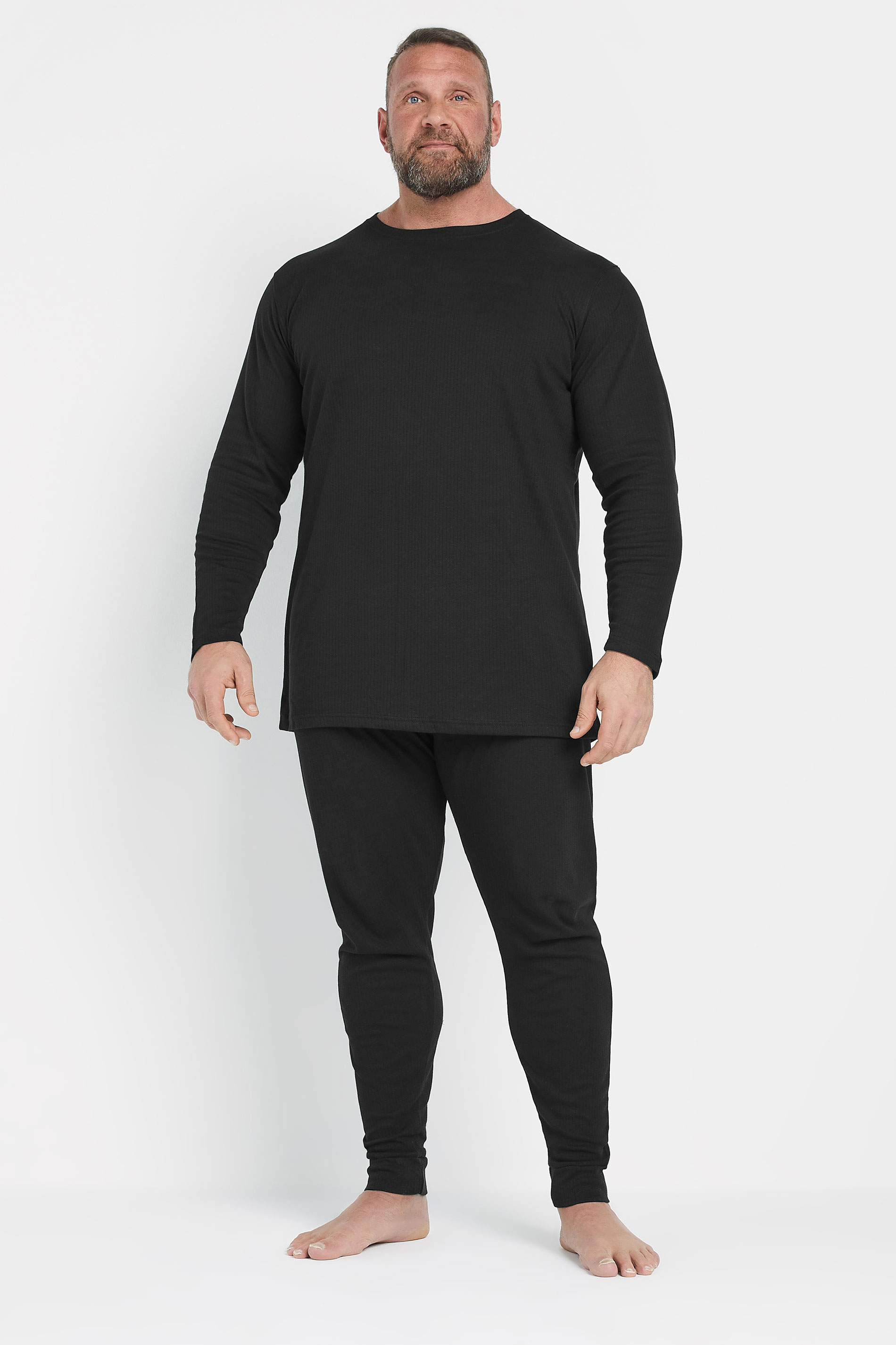 D555 Big & Tall Black Thermal Long Johns | BadRhino 1