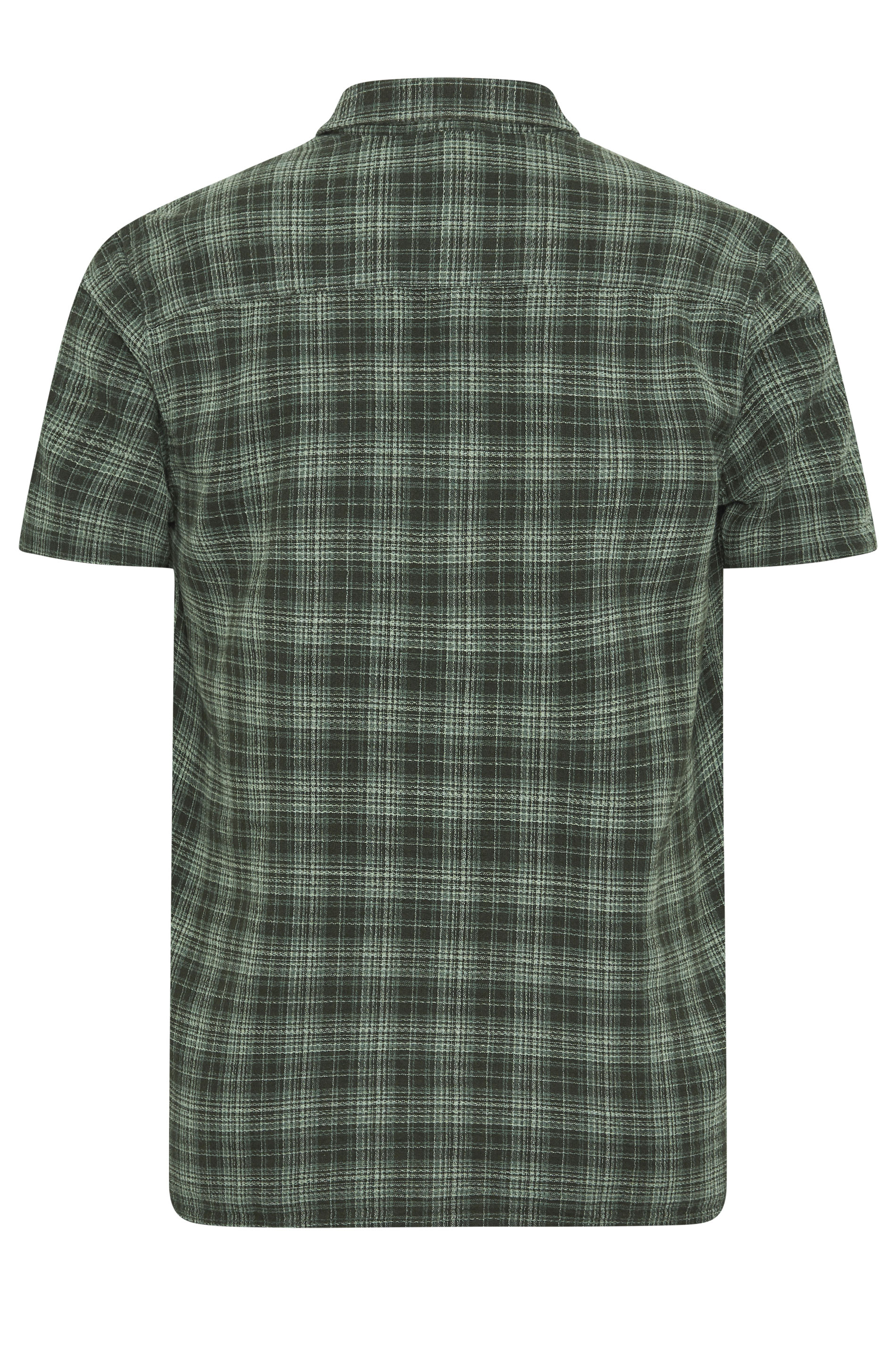 BadRhino Big & Tall Green Check Print Short Sleeve Shirt | BadRhino 6