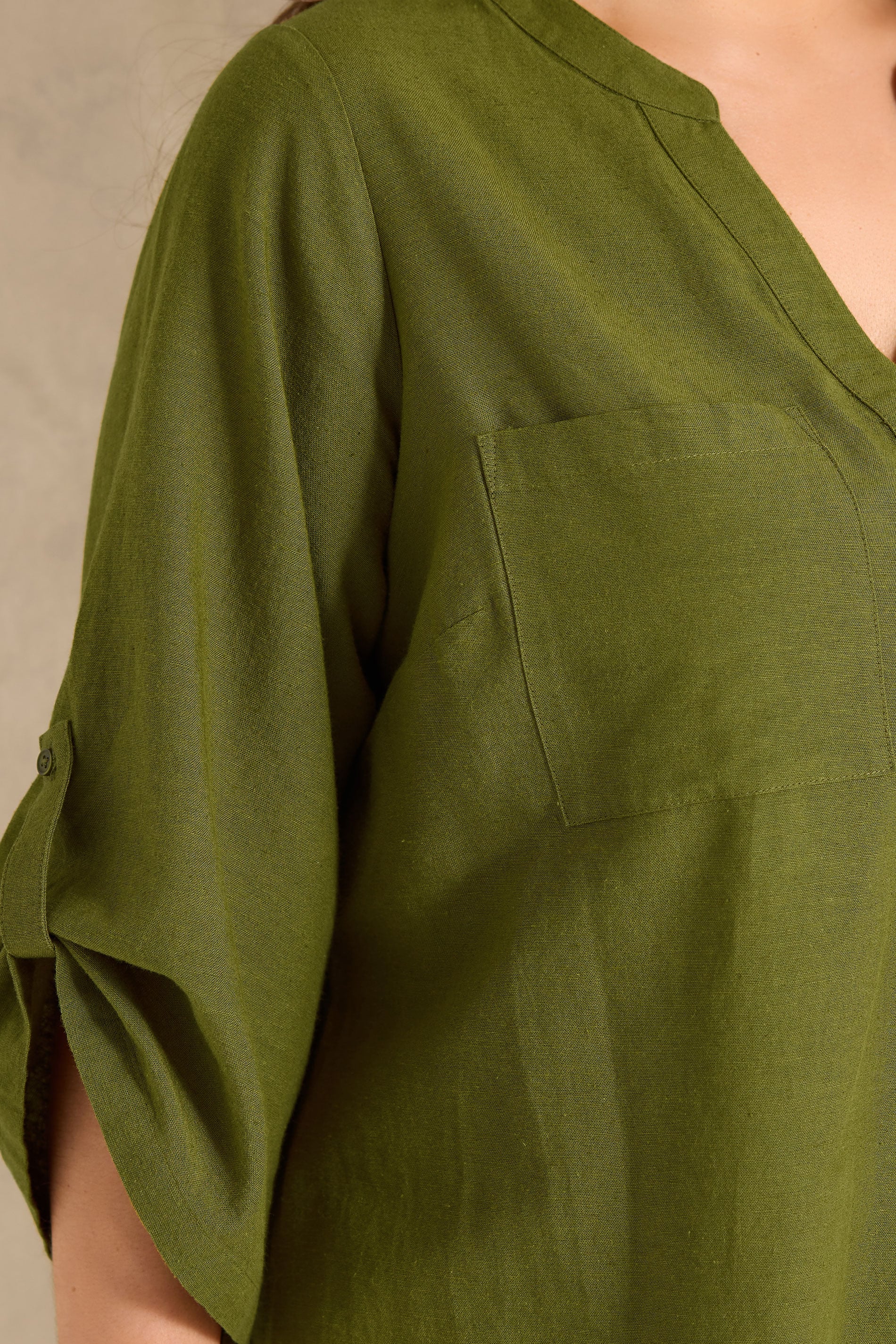 EVANS Plus Size Green Utility Cotton Shirt | Evans 4