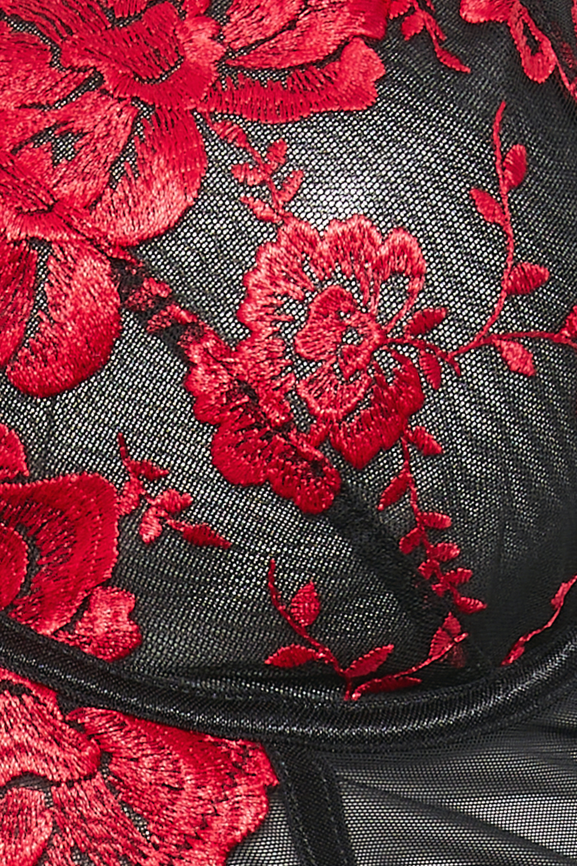 YOURS Plus Size Embroidered Satin Basque