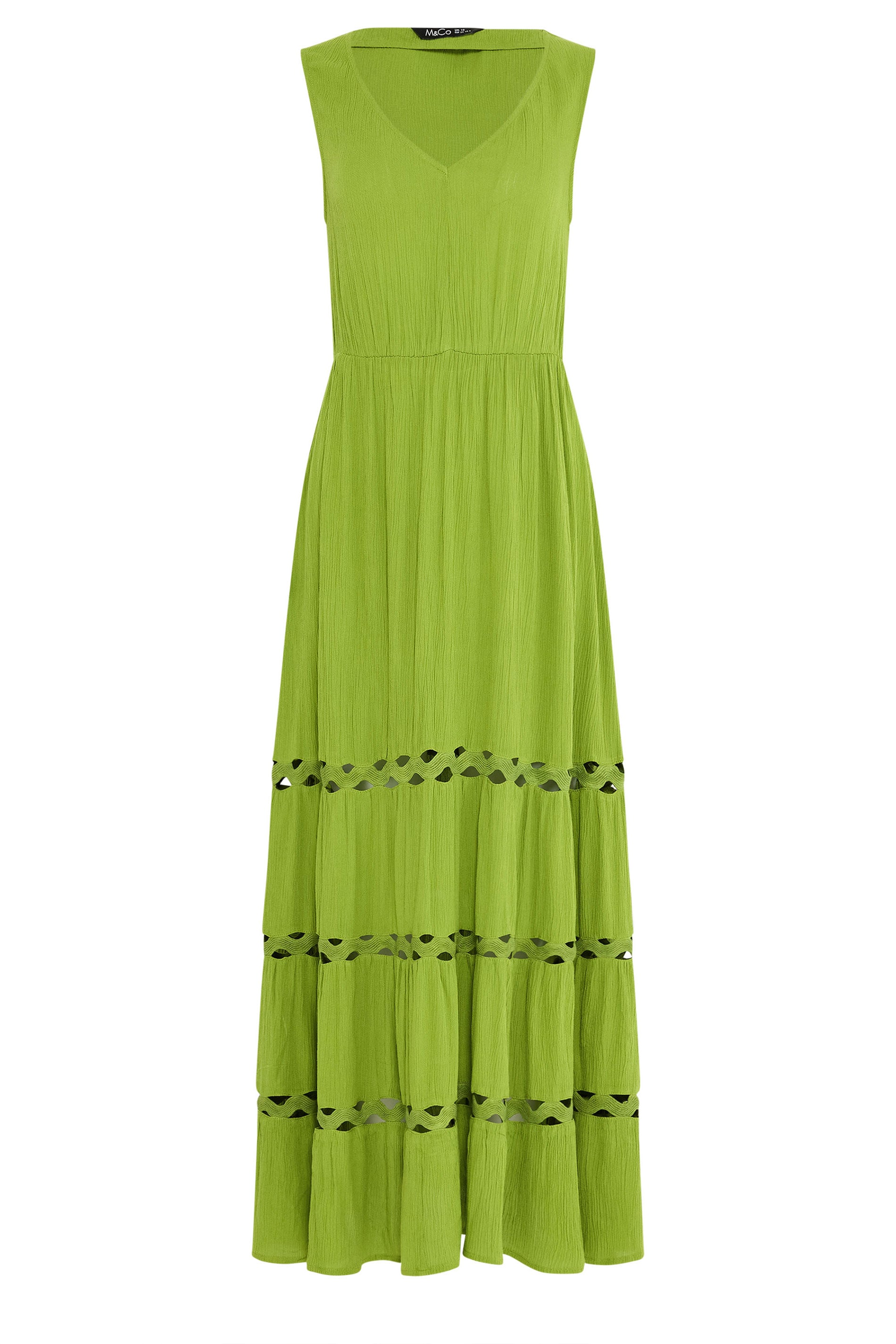M&Co Green Sleeveless Tiered Maxi Dress | M&Co 6