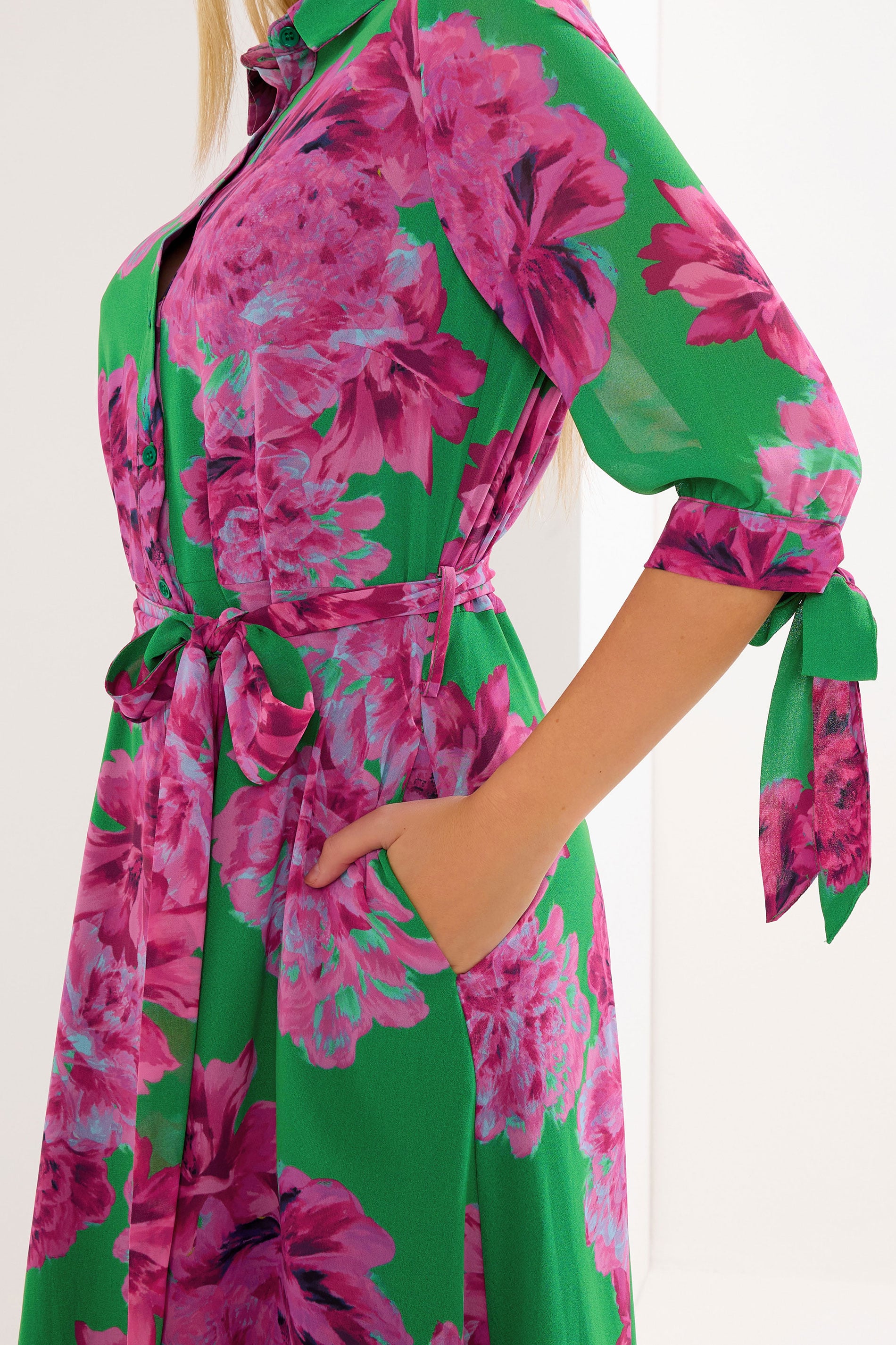 STAR Green Floral Shirt Dress | StarByJM 4