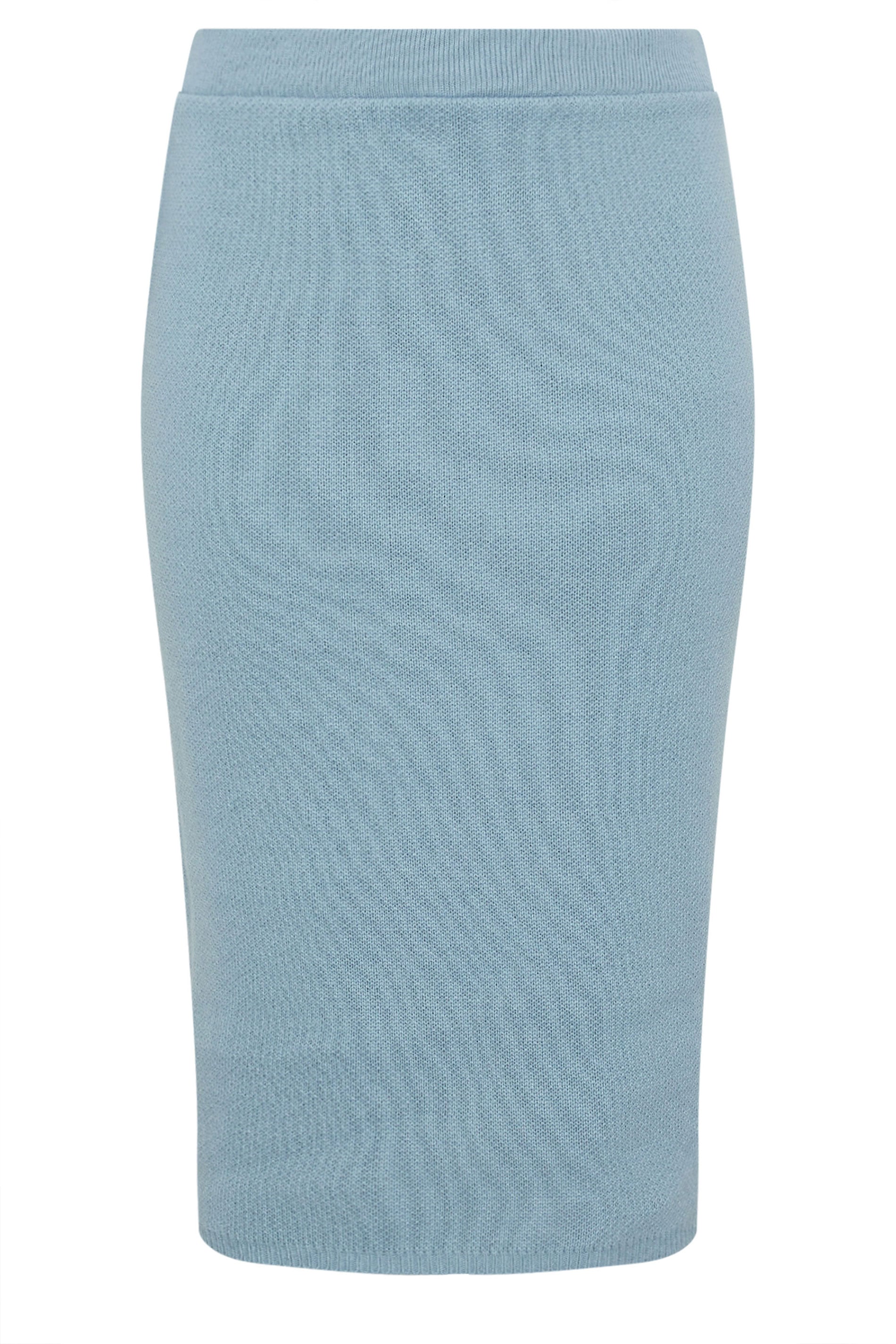 LIMITED COLLECTION Plus Size Blue Knitted Skirt | Yours Clothing 5